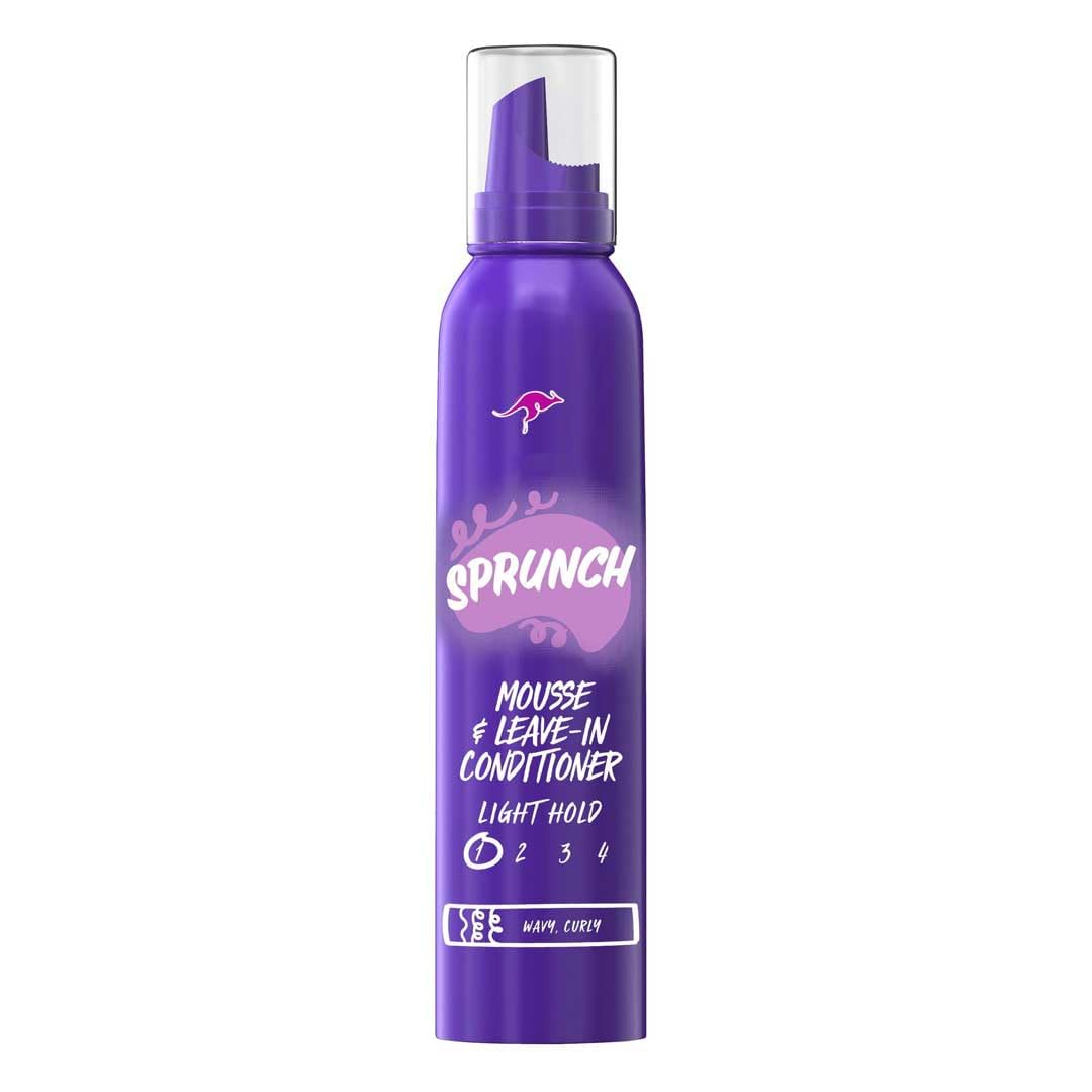 Au~ssie Sprunch Mousse & Leave-in Conditioner for Curly & Wavy Hair, 6 oz