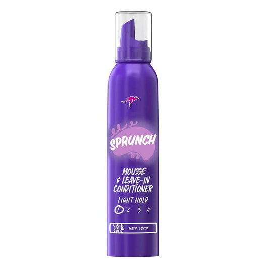 Au~ssie Sprunch Mousse & Leave-in Conditioner for Curly & Wavy Hair, 6 oz