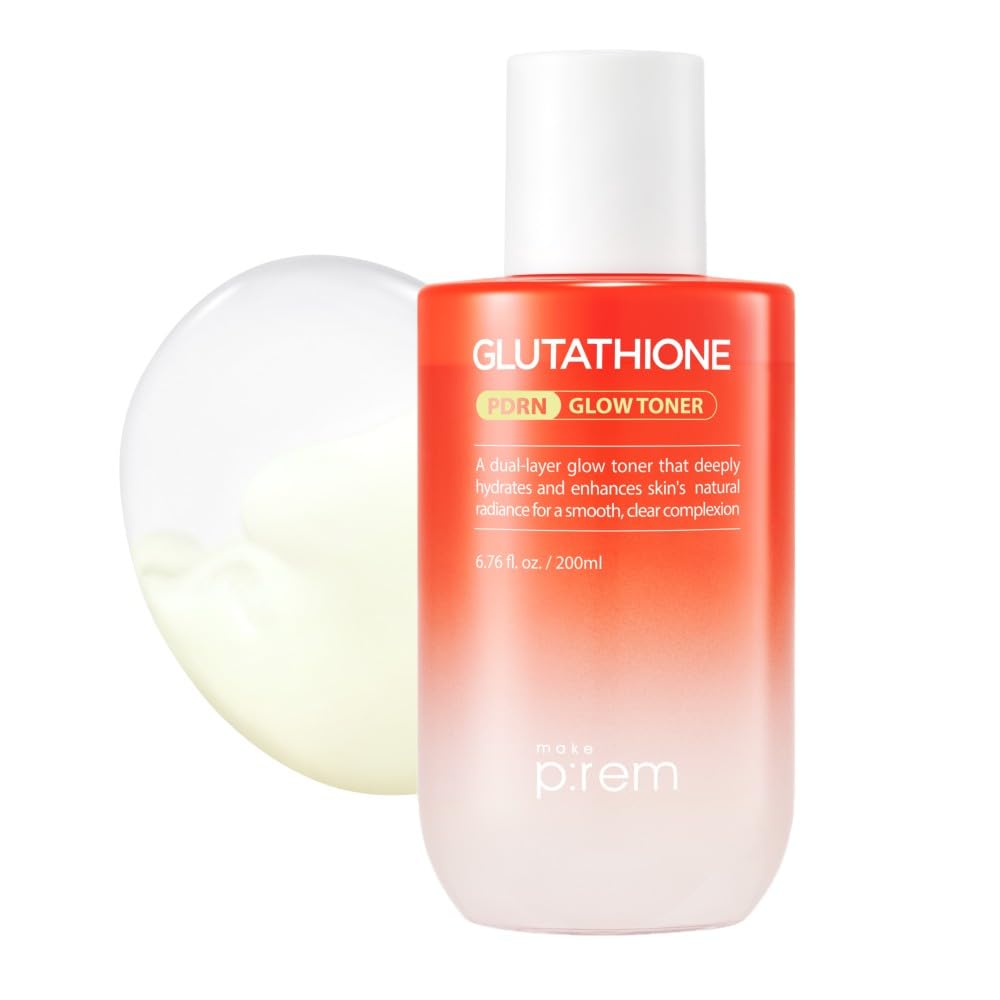 Make P:REM Glutathione PDRN Glow Toner, Antioxidant Radiance Booster with Dual Layer Moisture & Smoothing Formula for Sensitive Skin, Korean Skin Care, 6.76 fl oz, 200ml (6.76 fl oz, 200ml)