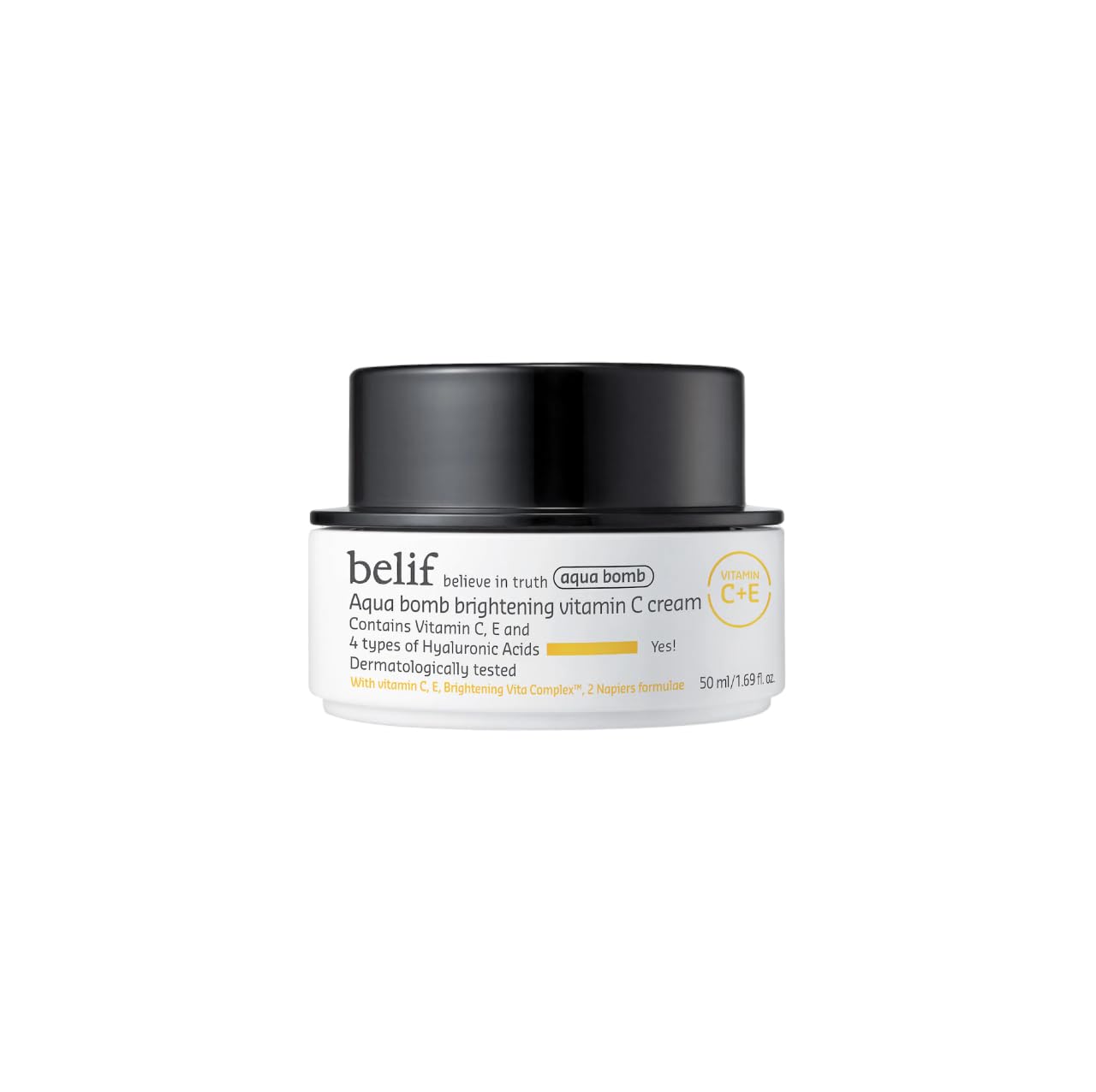 BELIF Aqua Bomb Vitamin C Face Cream Moisturizer, Infused with Hyaluronic Acid, Vitamin C & Vitamin E, Intense Hydration, For All Skin Types, Korean Skin Care
