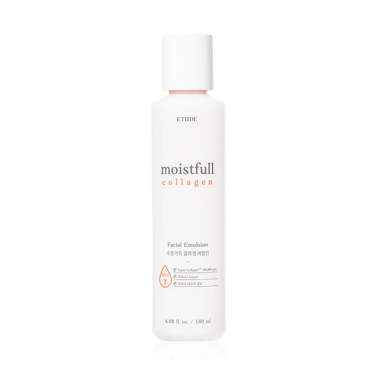 Etude Moistfull Collagen Facial Emulsion, Face Moisturizer, Super Collagen Water, Lupinus Albus Protein, Soft Milk Type Texture, Human Skin Patch Test Completed, Korean Skin Care, Beauty (6.08 Fl Oz)