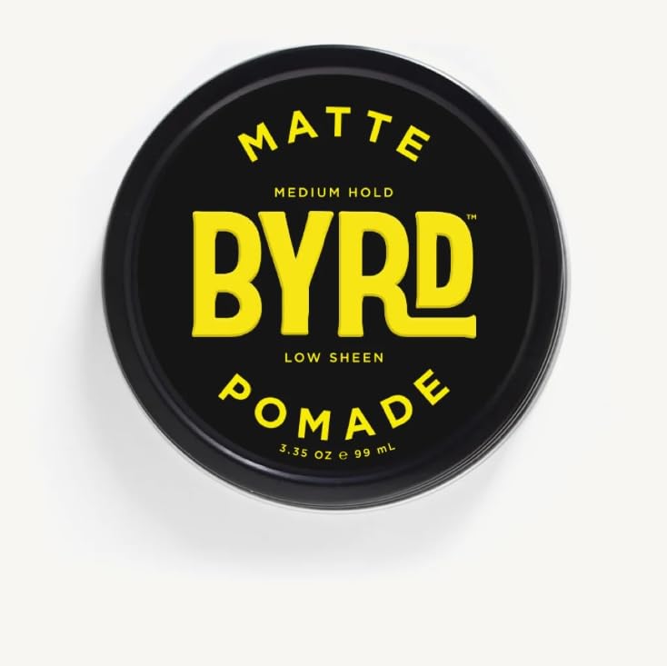 B`YRD Hair Matte Pomade - Medium Hold, No Sheen, Water-Based, Suitable for All Hair Types - White, 3.35oz (Pack of 1)