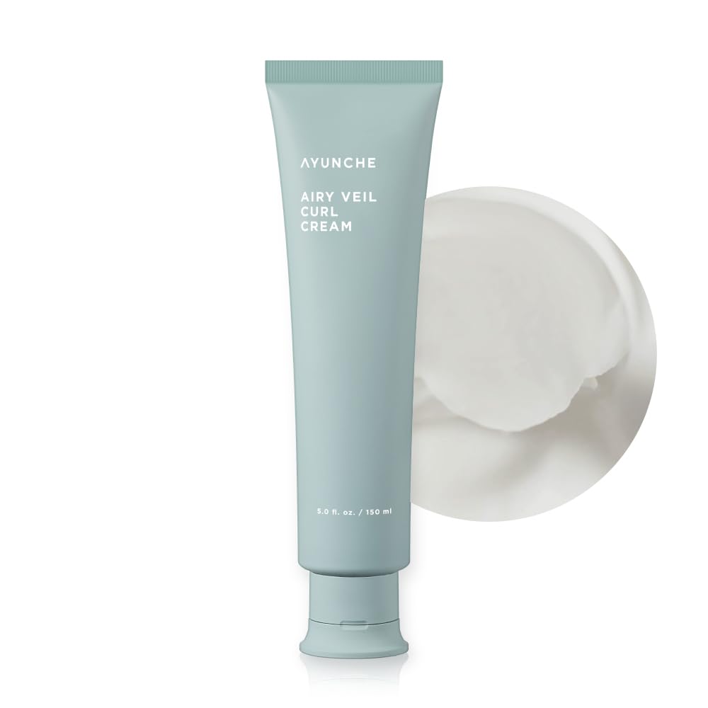 Airy Veil Hair Curl Cream 5.07 fl oz (150ml) | Healthy Curl Cream for Natural Wavy Hair | Anti-Frizz, Heat Protection and Light Finish | Korean Salon Brand…