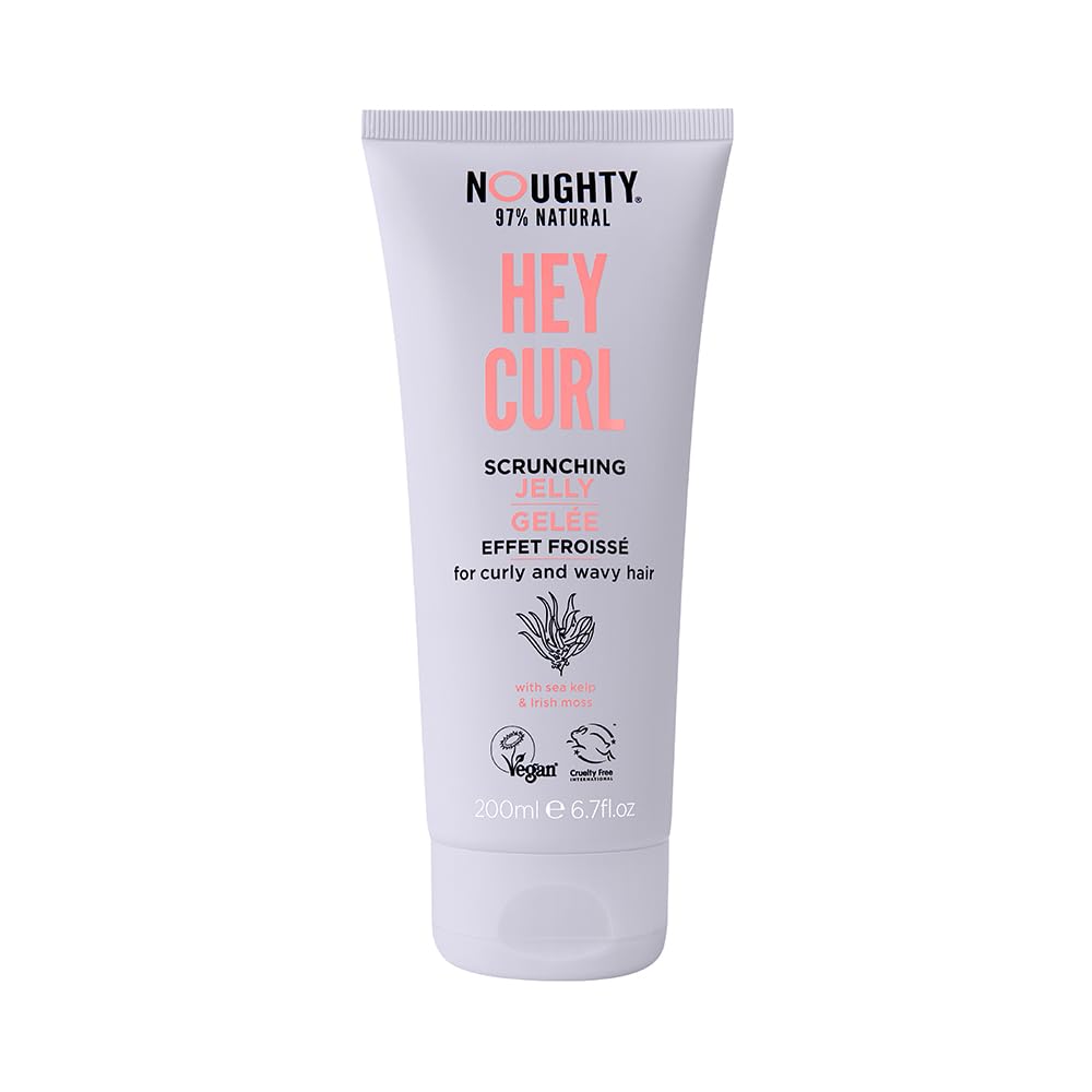 Noughty 97% Natural Hey Curl Scrunching Jelly, Hydrating Frizz Control Formula for Curly and Wavy Hair with Sea Kelp and Irish Moss, Sulphate Free Vegan Haircare 200ml