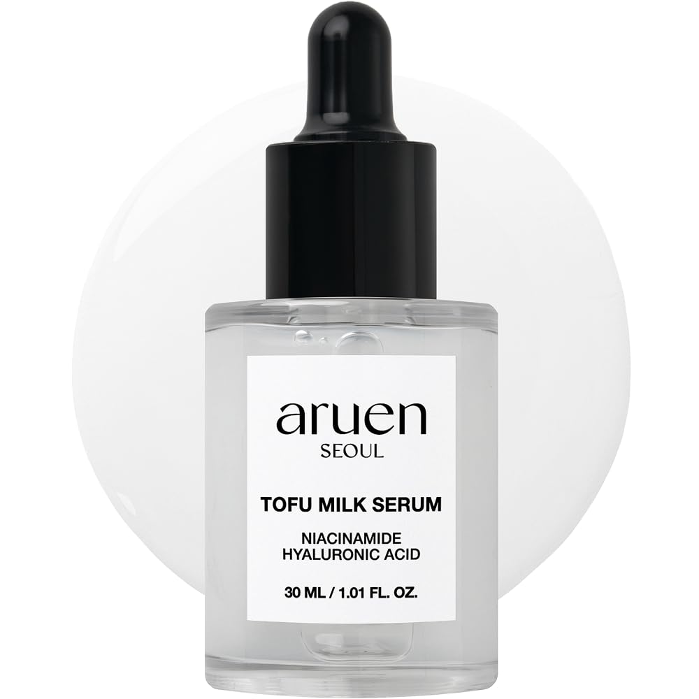 Bean Essence Tofu Milk Serum - 68% Fermented Soy Milk + Niacinamide + Hyaluronic Acid - Korean Glass Skin Hydrating Essence - Milky Lightweight Texture - Fragrance-Free & Vegan (1.01 fl.oz)