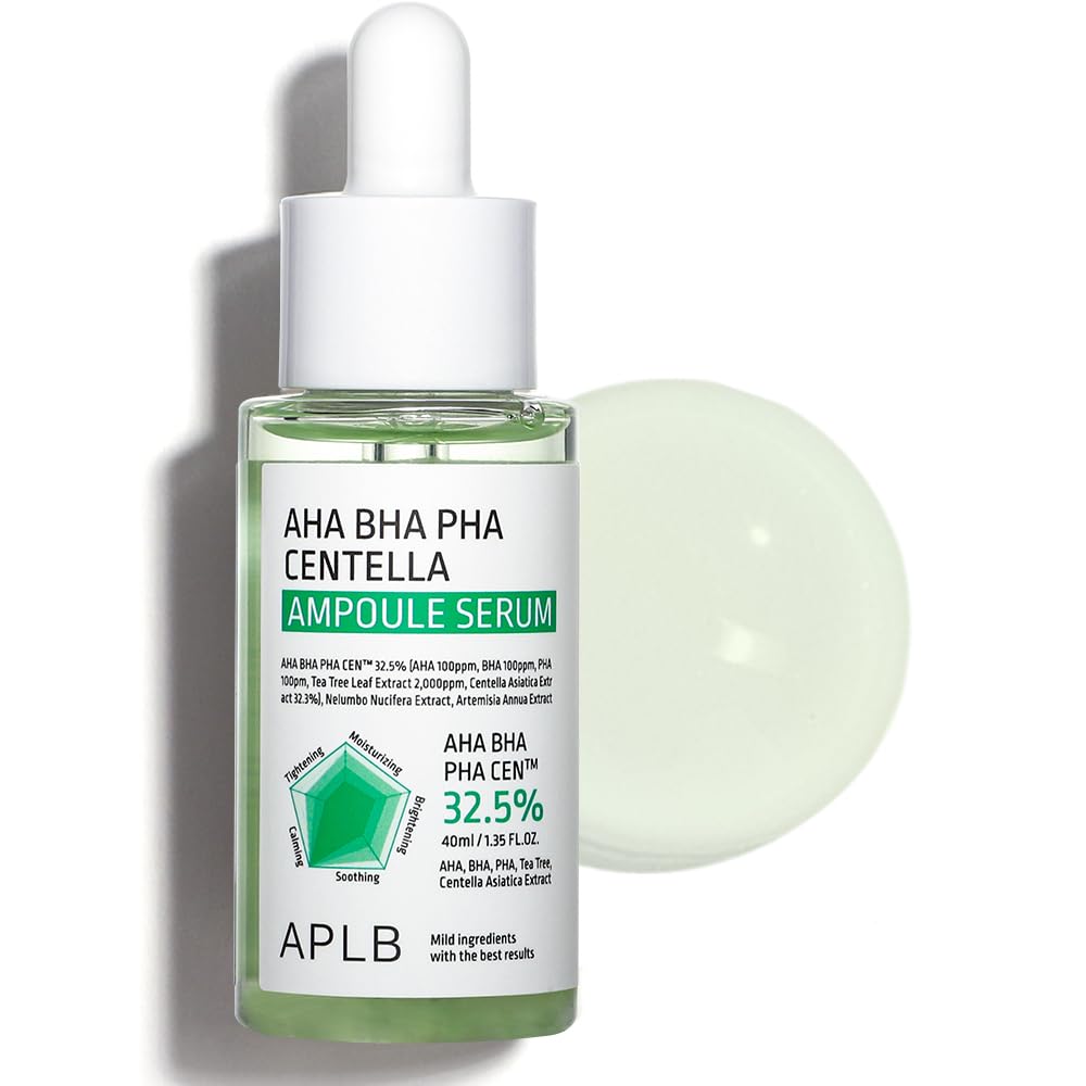 APLB AHA BHA PHA Centella Ampoule Serum | AHA BHA PHA CENª 32.5% 1.35 FL.OZ/Korean Skincare, Exfoliant, Long lasting moisturizing, Revitalize for gentle and improve skin texture