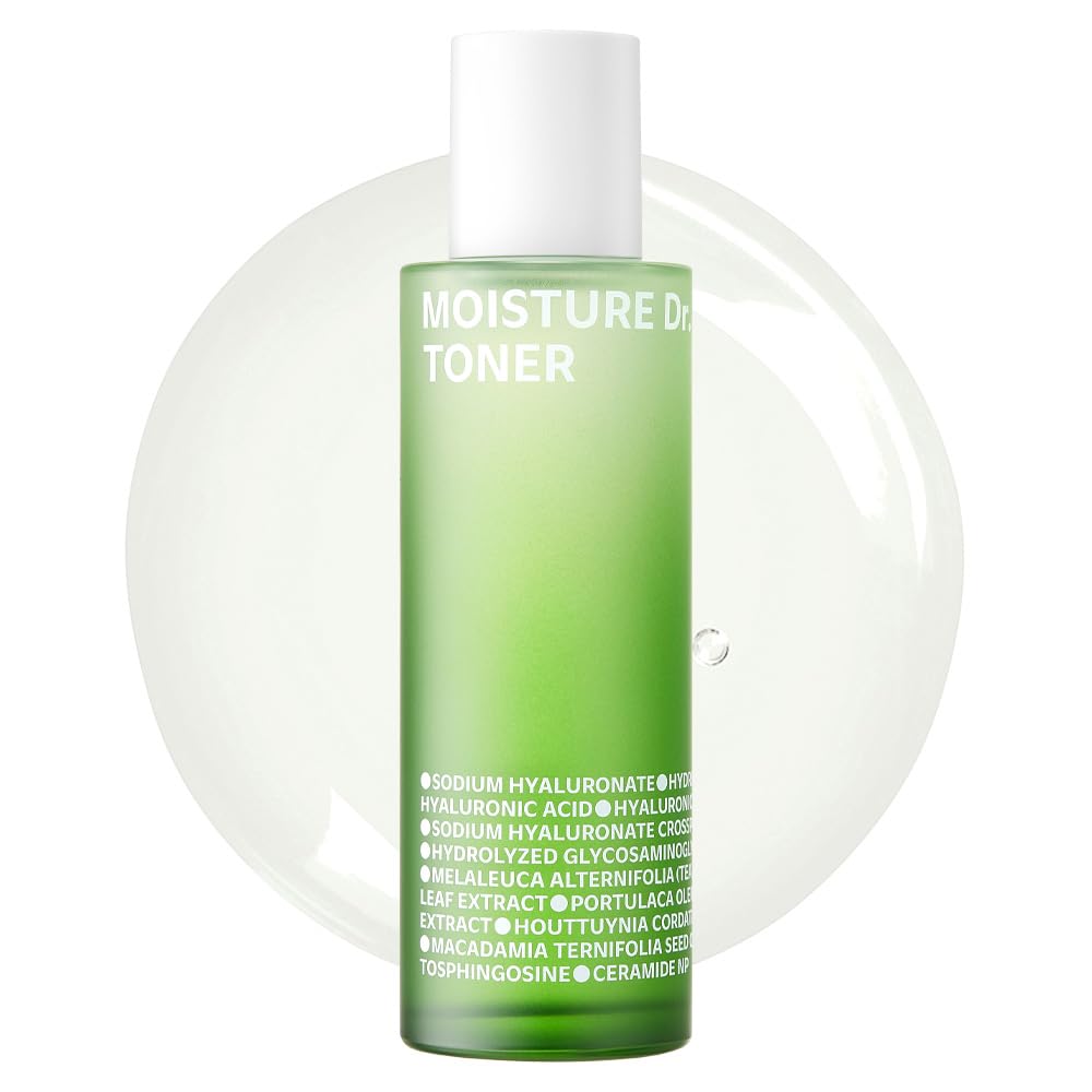 ISOI Moisture Dr. Soothing Toner, Lightweight Hydrating Toner with Tea Tree Ceramide & Hyaluronic Acid for Skin Barrier Support, Korean Skin Care (4.39 fl.oz/130ml)