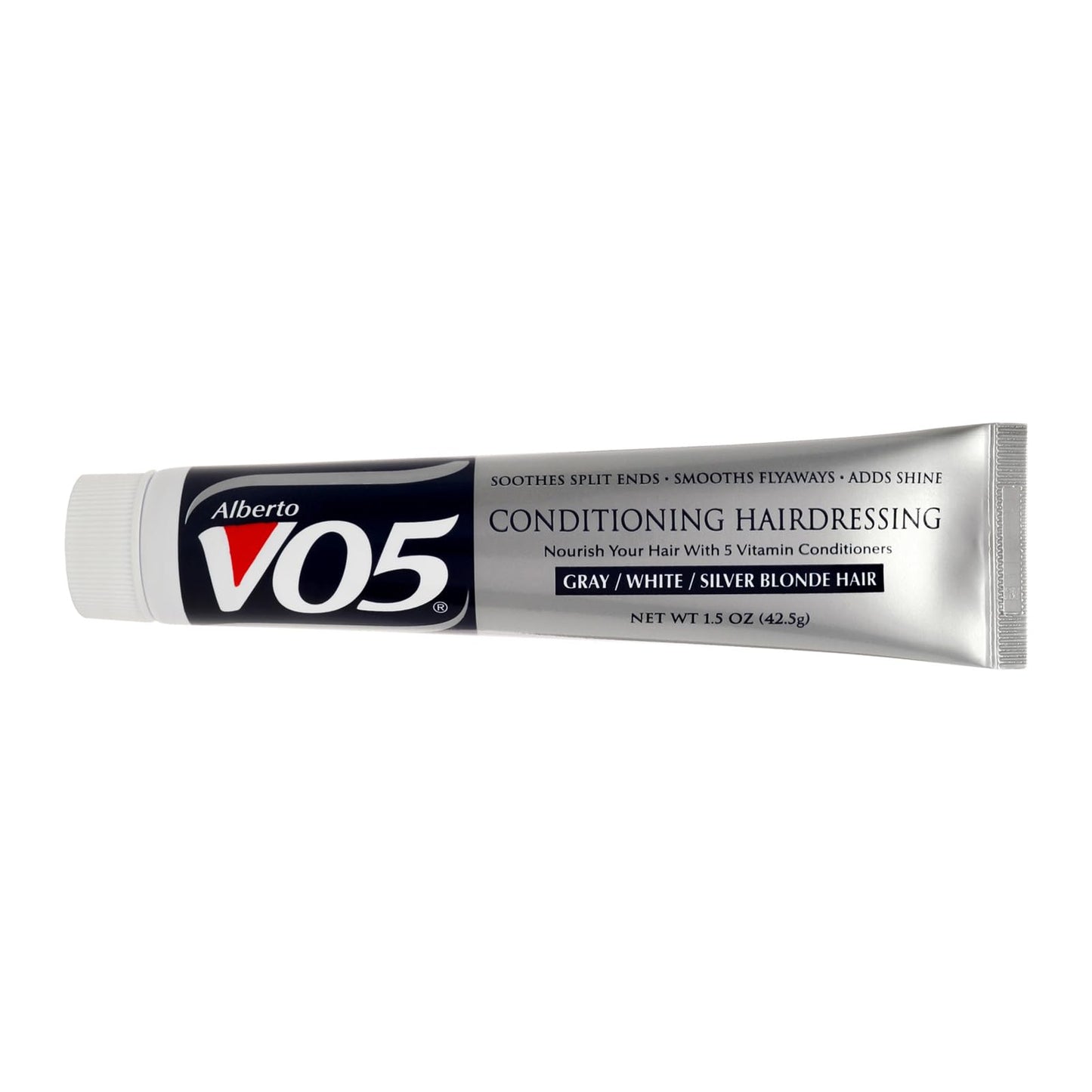 ALBERTO VO5 Conditioning Hairdressing for Grey White Silver Blonde Hair - Hair Conditioner Styling Product - Smooths Frizz - Brightens Color - 1.5 oz