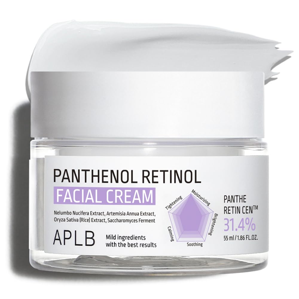 APLB Panthenol Retinol Facial Cream | PANTHE RETIN CENª 31.4% 1.86 FL.OZ/Korean Skincare, Deep hydration, Elasticity care, Sensitive skin, Wrinkle care, Revitalize for gentle and improve skin texture