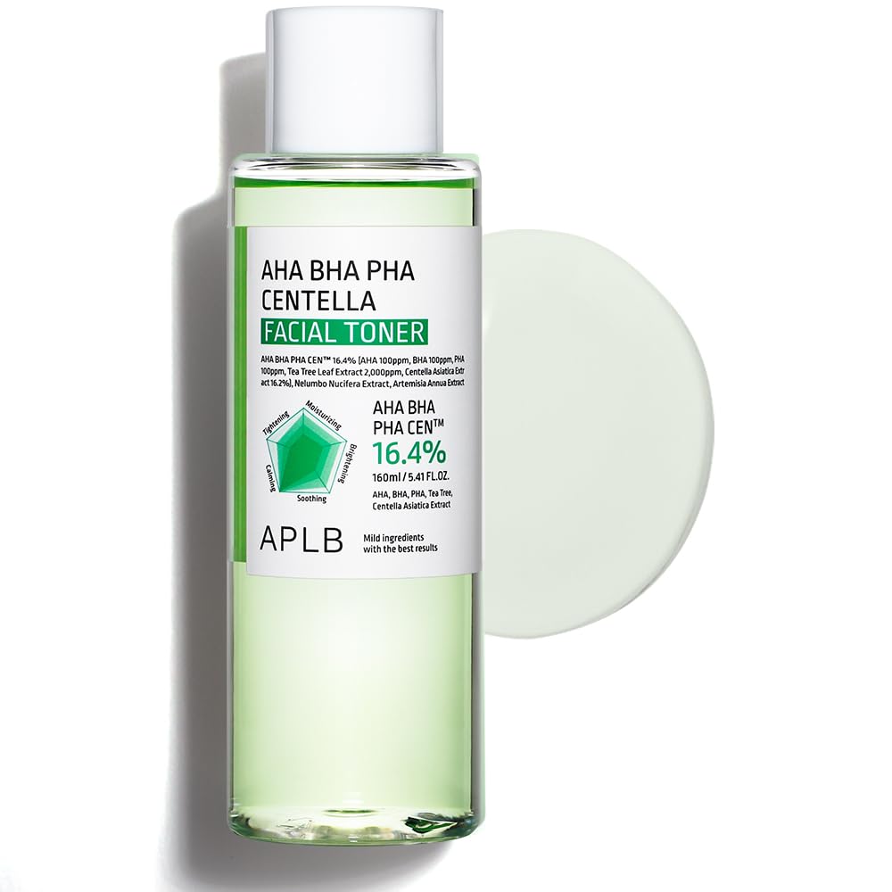 APLB AHA BHA PHA Centella Facial Toner | AHA BHA PHA CENª 16.4% 5.41 FL.OZ/Korean Skincare, Exfoliant, Replenishing Moisture, Revitalize for Gentle and Improve Skin Texture