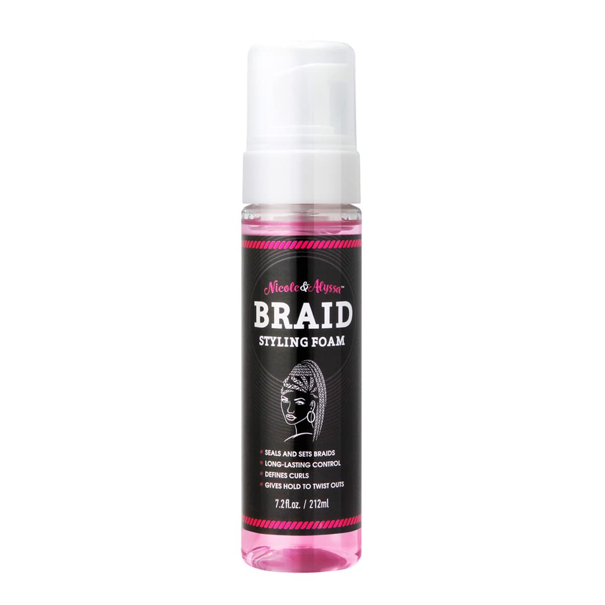 Braid Styling Foam 7.2oz - Premium Braid Foam Control Mousse - Extra Hold & High Shine for Braids, Twists, Locs - Moisturizing Formula, Flake-Free - Lightweight (Pack of 1)