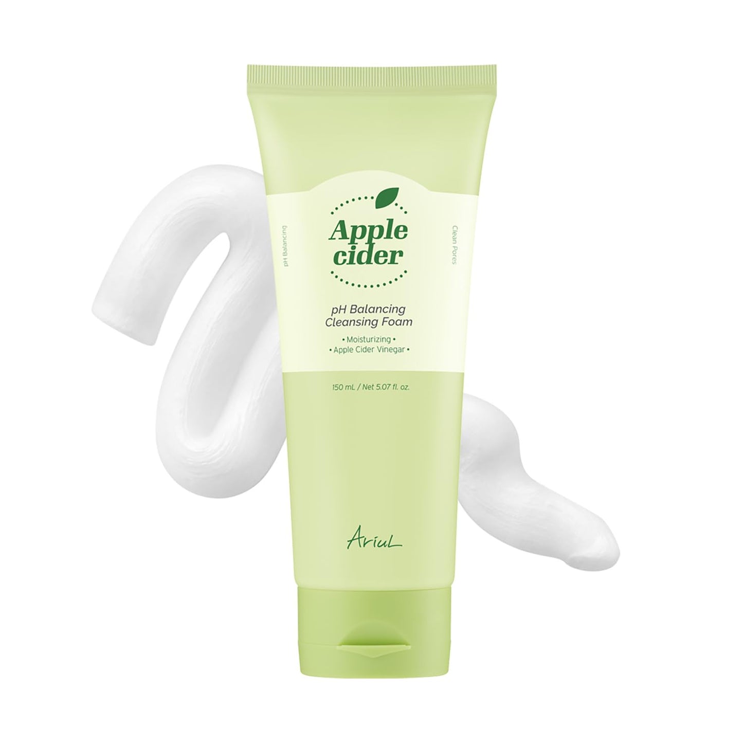 Ariul Apple Cider pH Balancing Cleansing Foam Effective Pore & Exfoliation Care, Low pH, Soothing & Revitalizing Face Wash with Apple Extract, Korean Skin Care, 150ml / 5.07 fl. oz