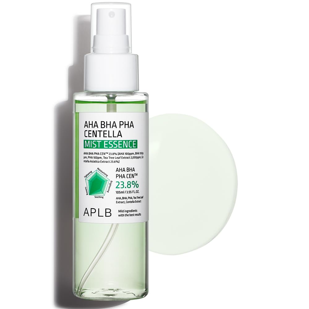 APLB AHA BHA PHA Centella Mist Essence | AHA BHA PHA CENª 23.8% 3.55 FL.OZ/Korean Skincare, Exfoliant, Replenishing Moisture, Revitalize for Gentle and Improve Skin Texture