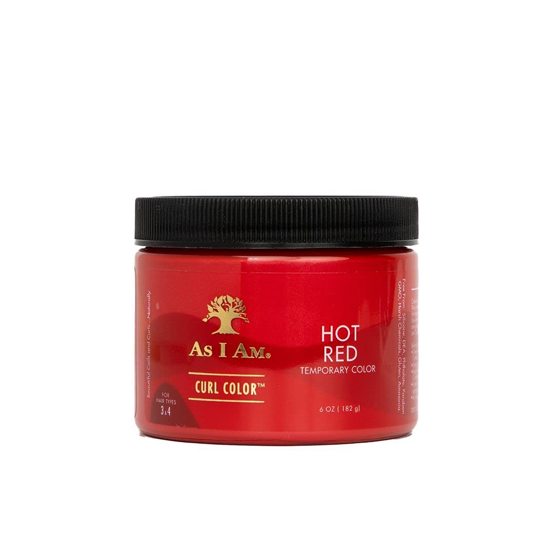 AS I AM Curl Color - Hot Red - 6 oz - Temporary Color & Curling Gel - Medium Hold - Vegan & Cruelty Free