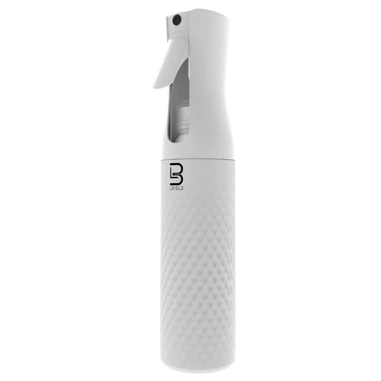 Level 3 Beveled Spray Bottle - Continuous Spray with a Fine Mist Pattern - Barber and Hair Stylist Supplies - Less Hand Fatigue Compared to Standard Bottles - Level Three Barber Spray - 300 ml