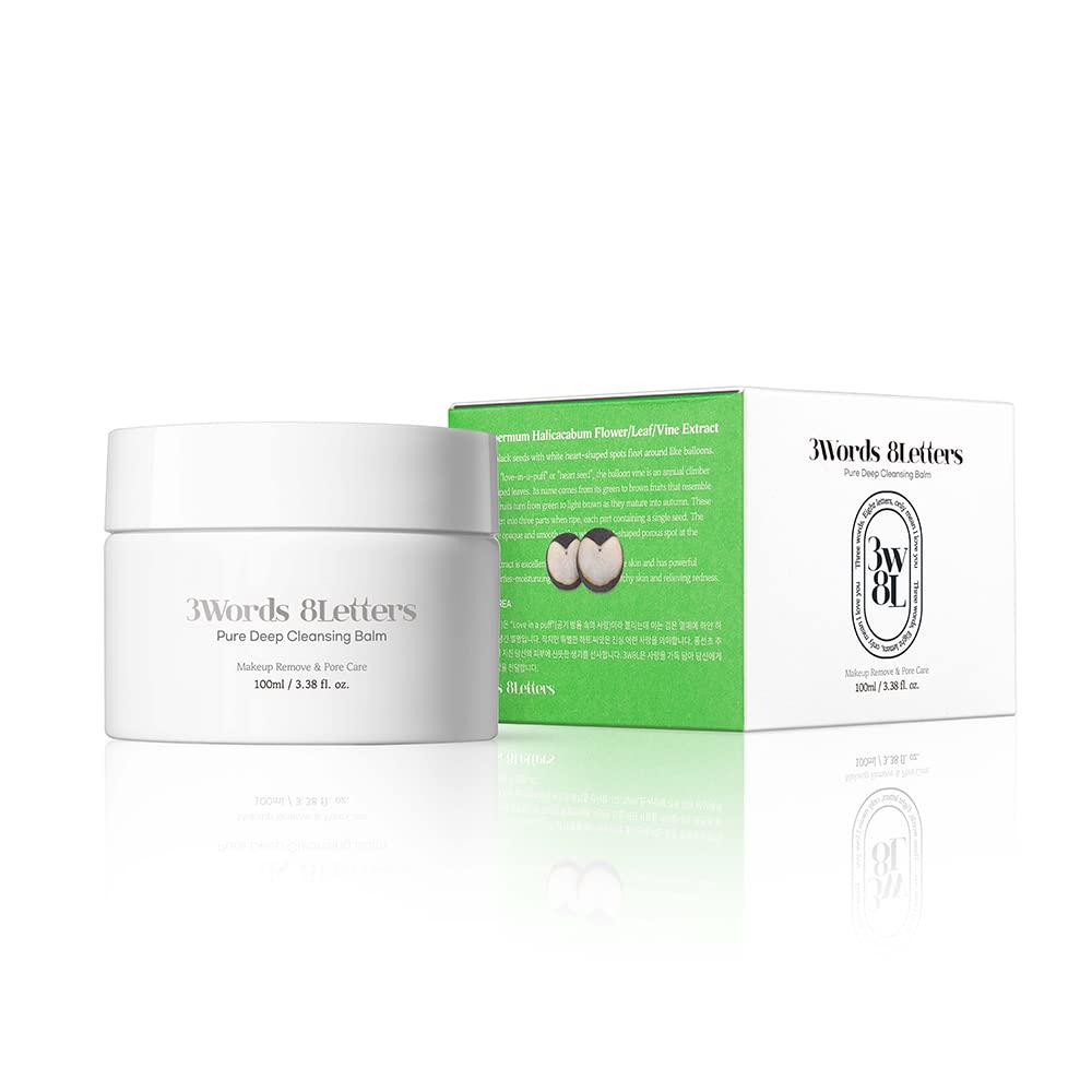3W8L Pure Deep Cleansing Balm 3.38 oz | Makeup remover balm | Korean Skin care | Vegan Pore cleanser | Natural Deep Cleansing Balm for Sensitive & Dry skin