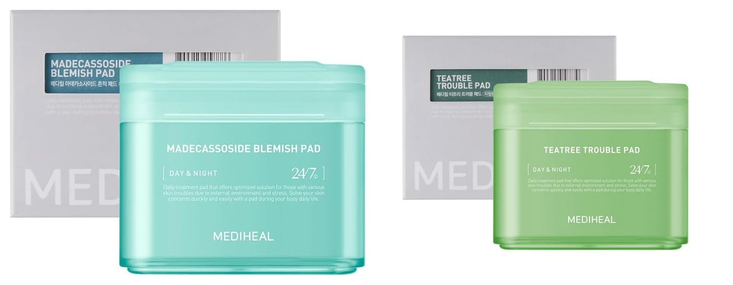 (Only Refill) MEDIHEAL Madecassoside Blemish Pad -Square Cotton Facial Toner Pads with Centella Asiatica&Madecassoside – Anti Blemish Face Pads to Improve Uneven Skin Tone - Vegan Gauze Pads,100 Pads