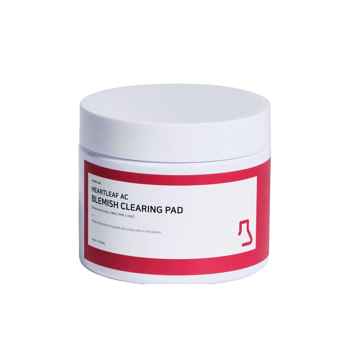 Heartleaf AC Blemish Clearing Pads, Heals and Soothes Troubled Skin, Contains Triple-Double Acid, AHA, BHA, PHA Toner for Acne Prone Skin, 140 ml/ 70 Pads, Korean Skincare