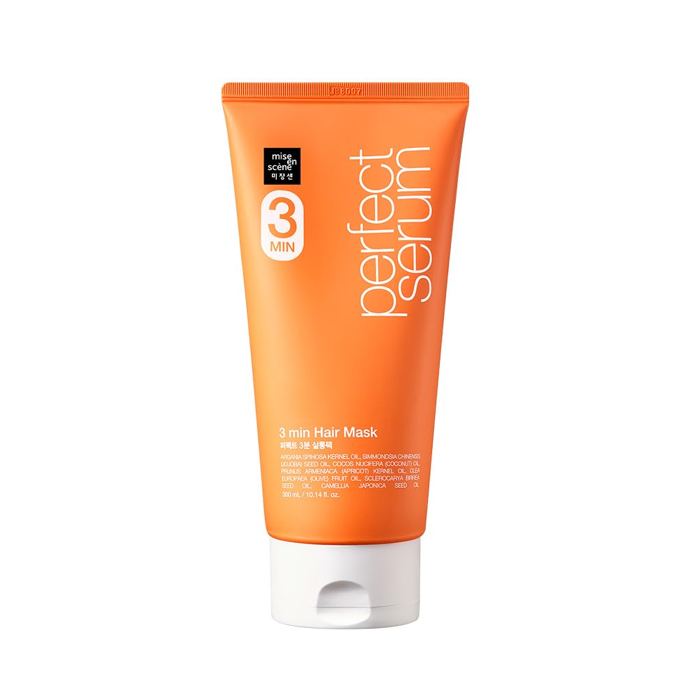 Mise En Scene 3 Min ๐๐ผ๐ฟ๐ฒ๐ฎ๐ป ๐๐ฎ๐ถ๐ฟ ๐ ๐ฎ๐๐ธ - Perfect Serum Super Rich 3 Min Salon Pack - Strengthening and Hydrating, Korean HairCare, Hair Balm Texture 10.14 Fl Oz.