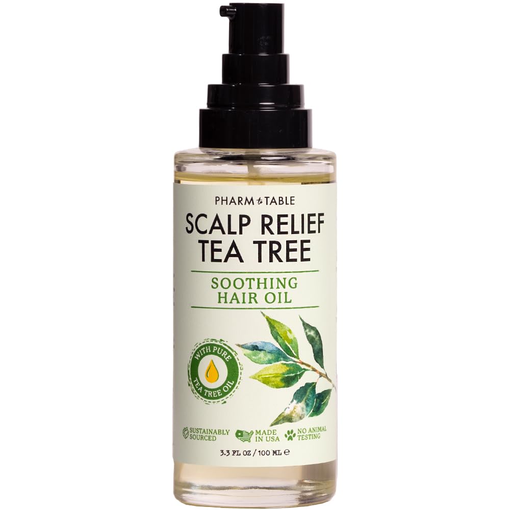 Tea Tree Hair Oil for Itchy Scalp - Infused With Tea Tree Oil, Mint, Vitamin E, and Jojoba Oil, 100ml