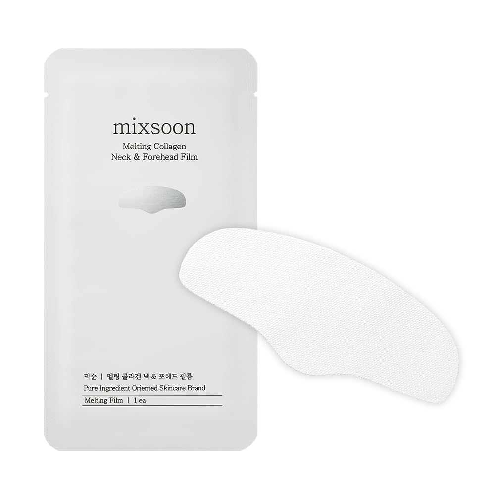 mixsoon Melting Collagen Neck & Forehead Film 0.0008 oz./ 0.025g (5ea) Hydrating for Radiance Skin with Hyaluronic Acid Korean Glass Skin Care