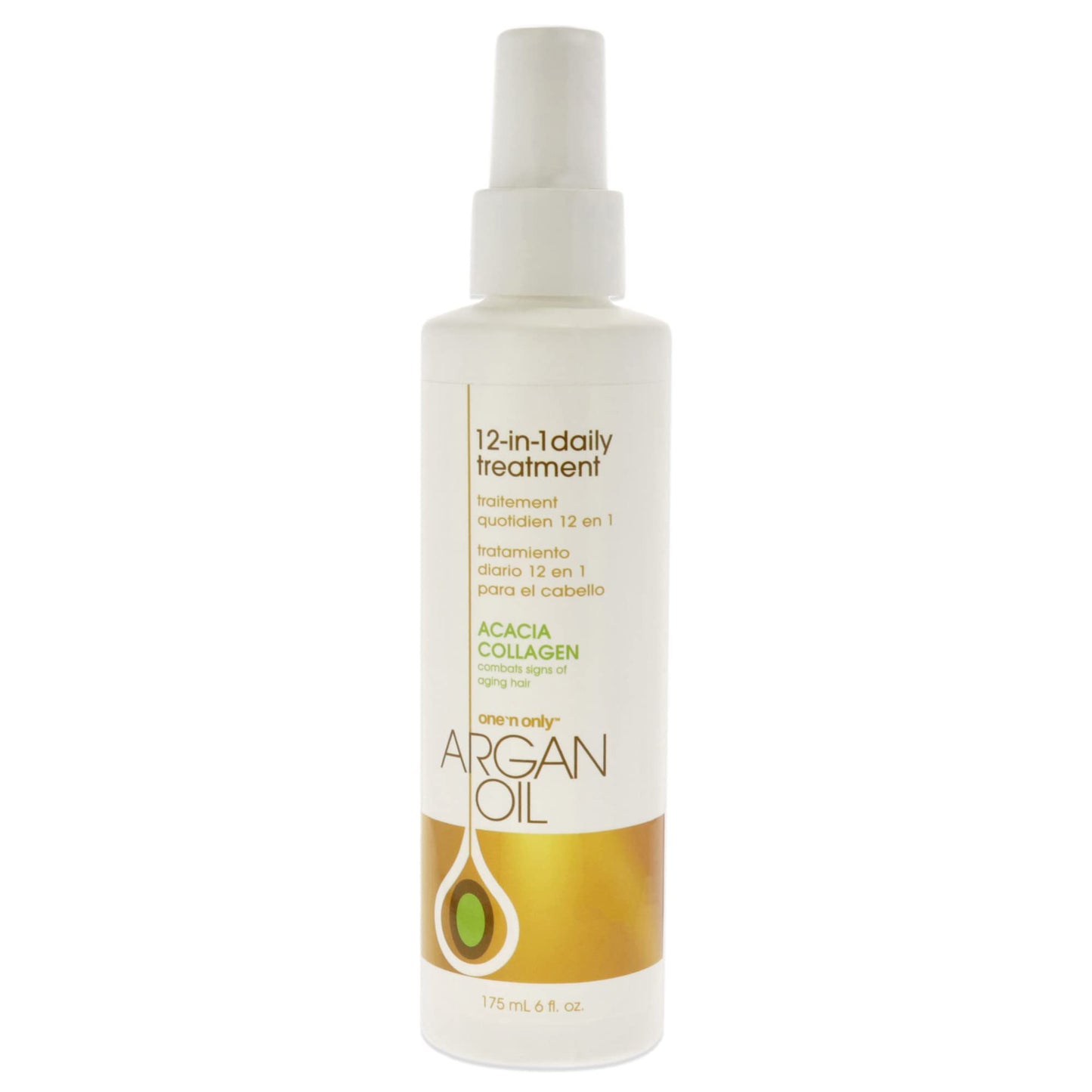 One 'n Only Argan Oil 12-in-1 Daily Treatment, Lightweight, Helps Control Frizz, Smooths, Detangles, Moisturizes, Strengthens and Adds Body to Dry, Damaged Hair, 6 Fl. Oz
