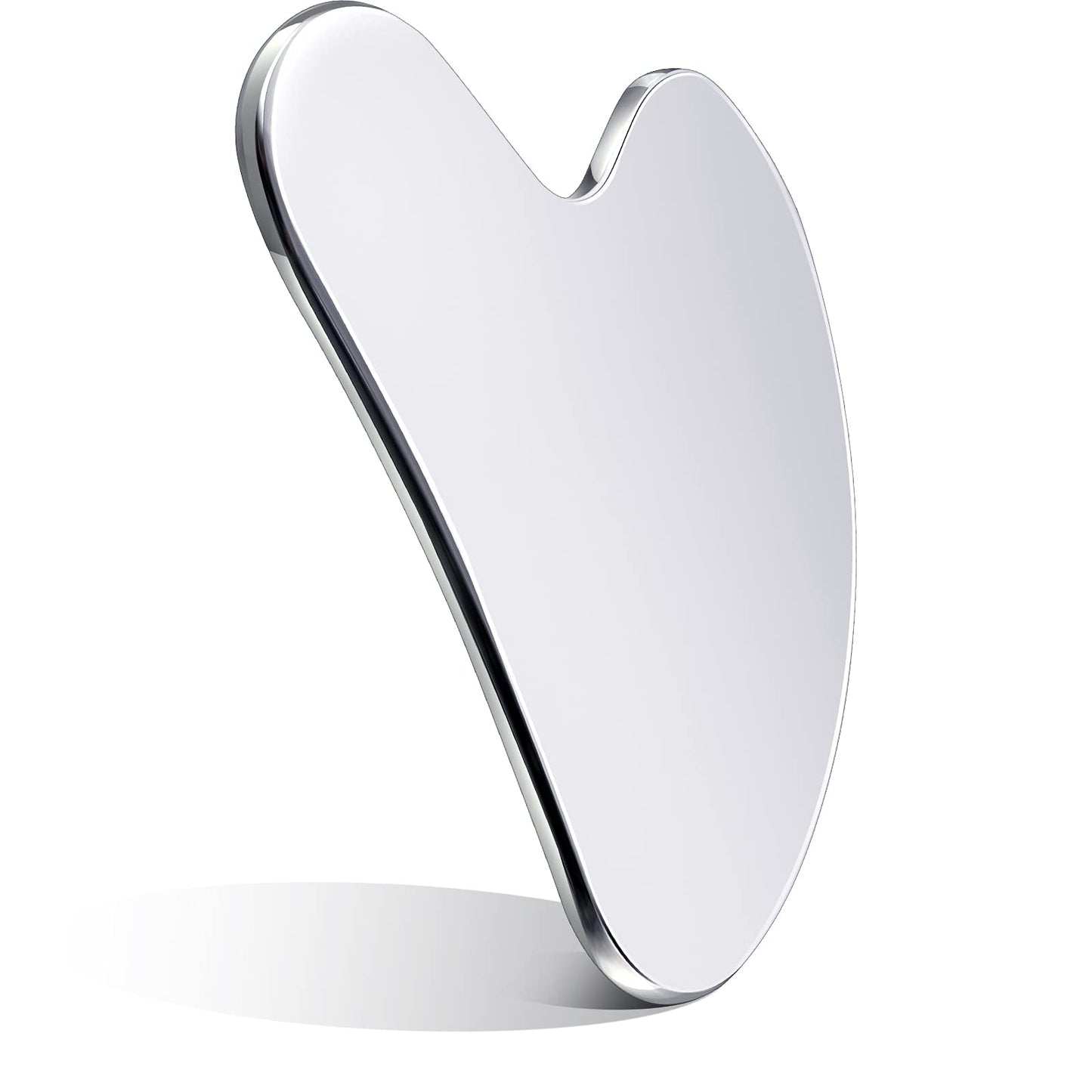 Nuanchu Stainless Steel Gua Sha Facial Tools Lymphatic Drainage Massager Guasha for Face Metal Gua Sha Skin Self Care Gifts Face Sculpting Guasha for Body Eyes Jawline Shaper with Pouch(Silver)