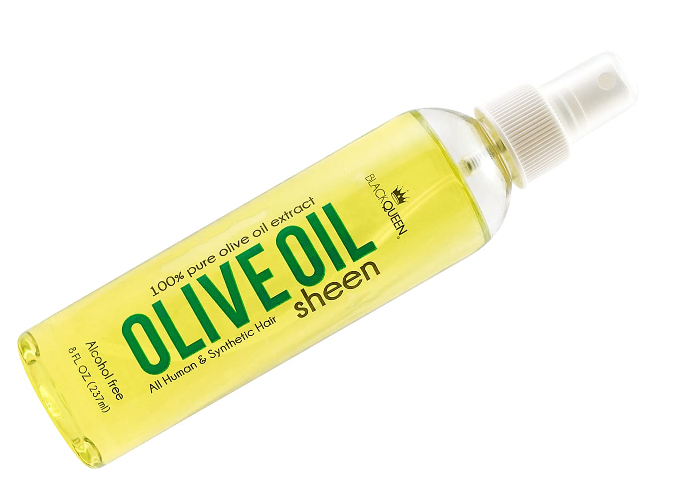 Black Queen Olive Oil Sheen Spray Moisturizing Shine for 4C Natural Hair, Locs, Braids & Twists Lightweight Hydrating Mist, 8 oz, Made in USA