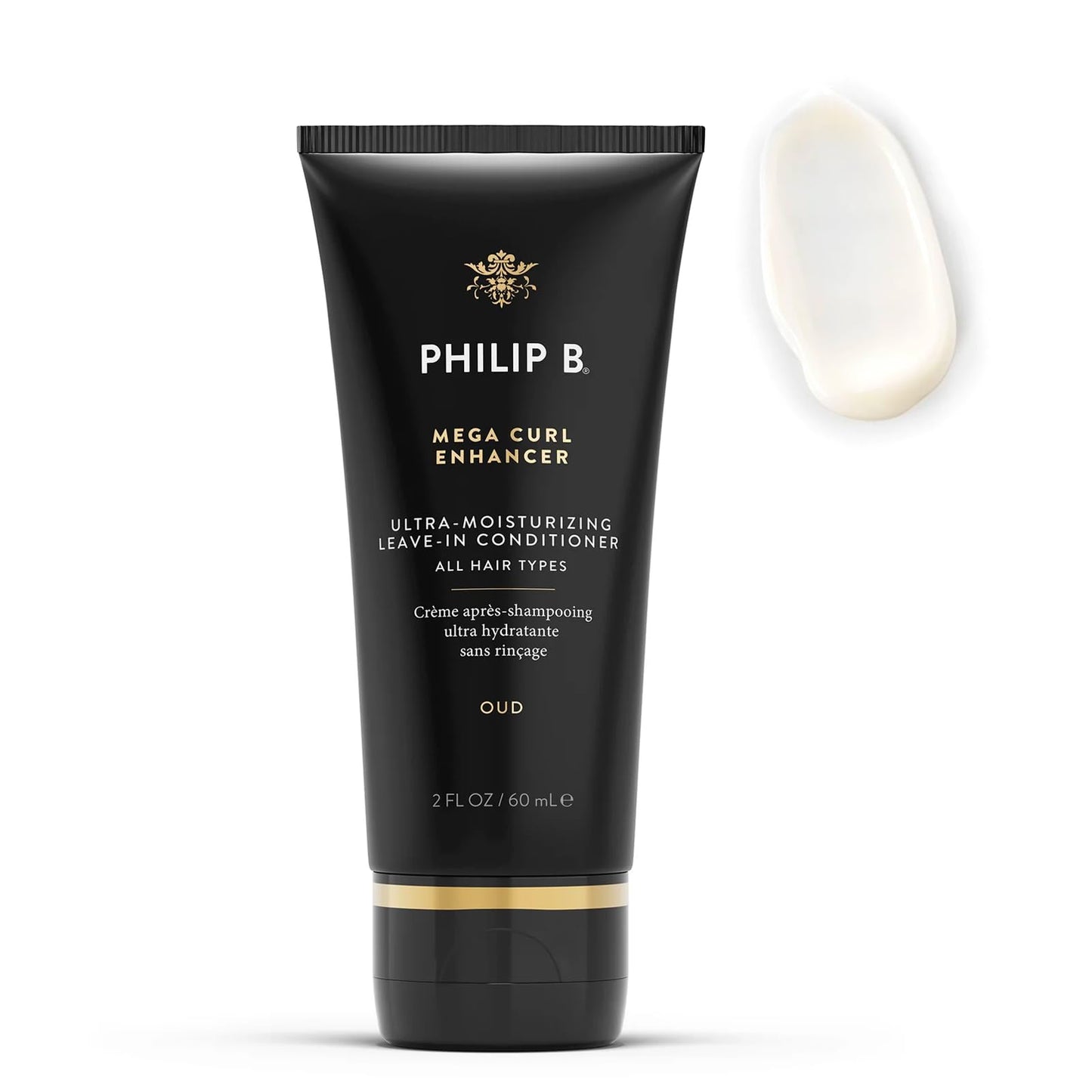 PHILIP B Mega Curl Enhancer, 2 fl. oz. (60 ml) - Ultra-Moisturizing Leave-in Conditioner, Repairs Dry Strands, Tames Frizz