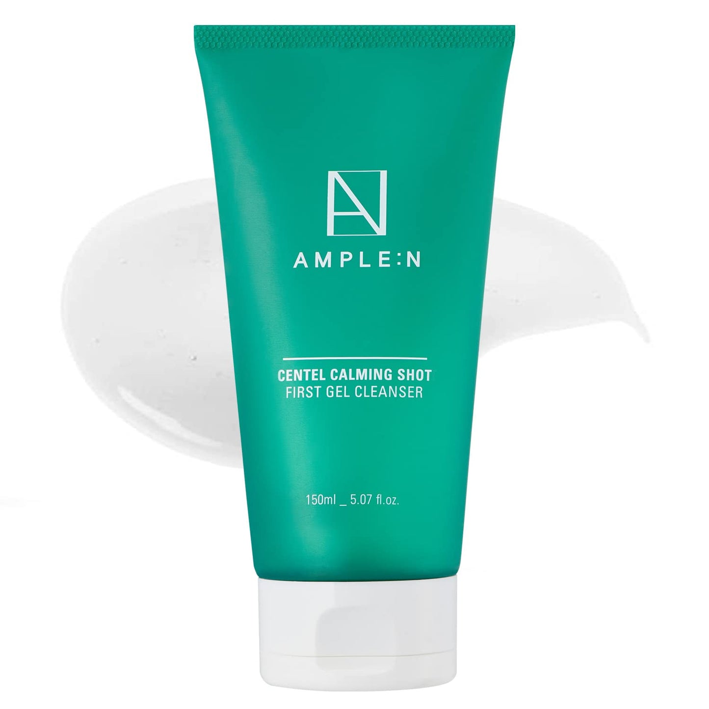 AMPLE:N Centel Calming Shot First Gel Cleanser - Korean Calming Gel Facial Cleanser - Makeup Remover Soap Free Face Wash for Sensitive Skin - Cica and Tea Tree Extract - Fragrance Free - 5.07 fl.oz.