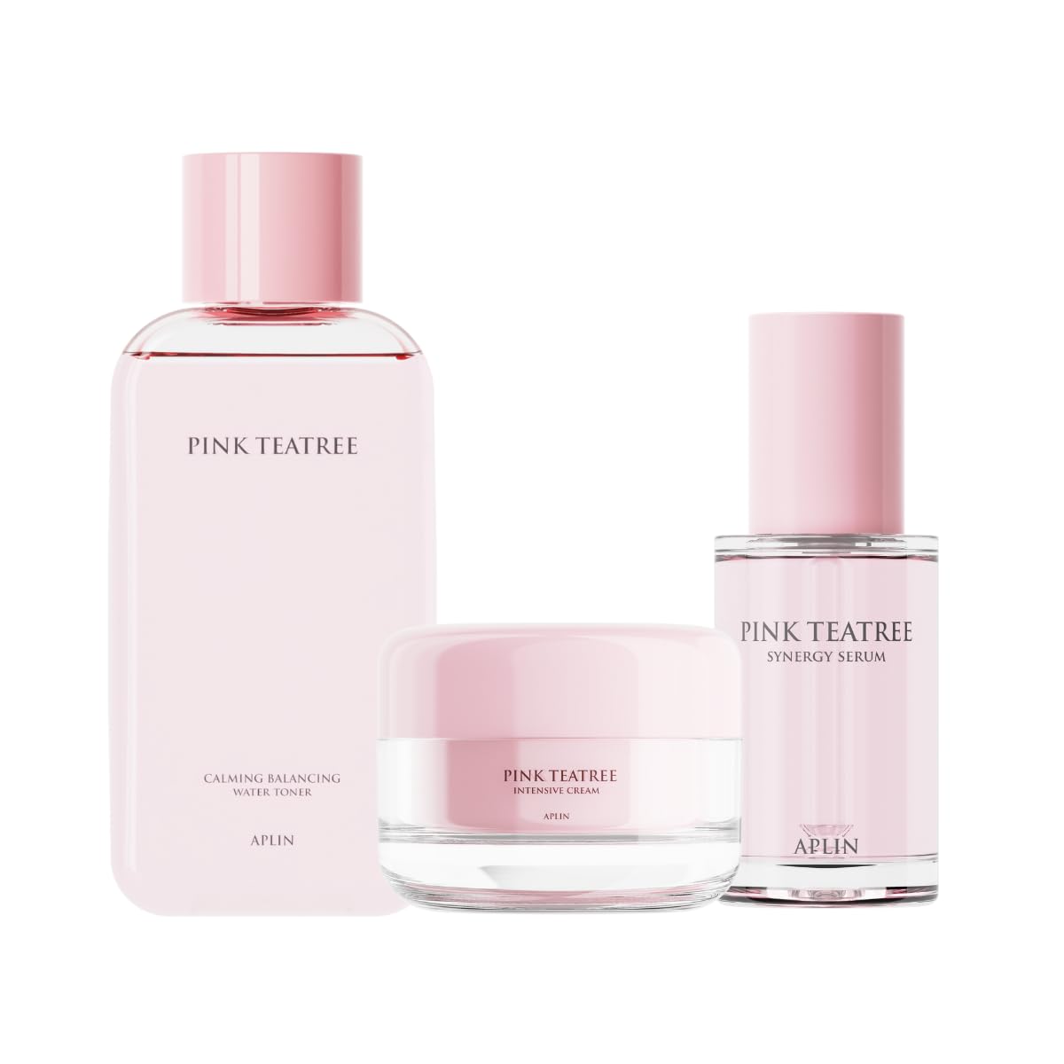 Pink Tea Tree Acne Care Set : Toner & Cream & Serum, Skin Moisturizer, Acne Care, Facial Moisturizers, CICA, Teatree, Korean Skin Care