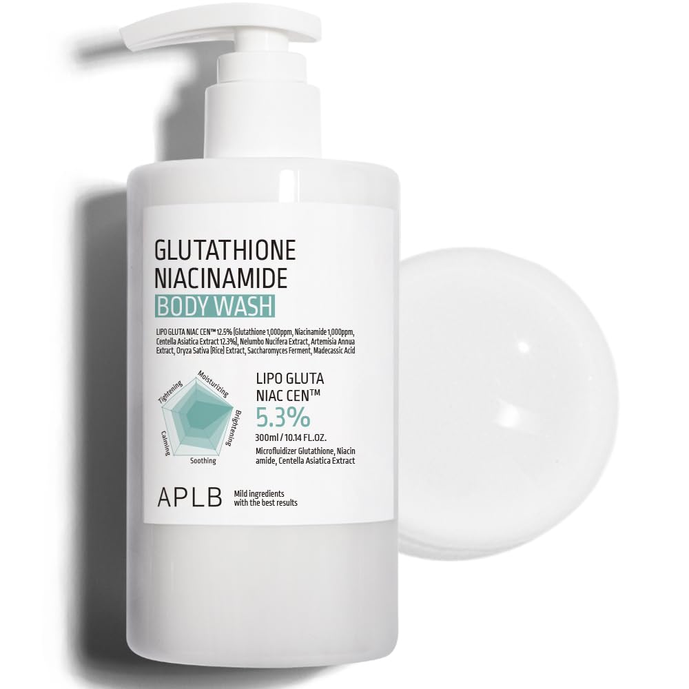 APLB Glutathione Niacinamide Body Wash | LIPO GLUTA NIAC CENª 5.3% 10.14 FL.OZ/Korean Skincare, Gentle Ingredients for The Safety of Your Skin, Long Lasting deep Moisture for Soft Skin