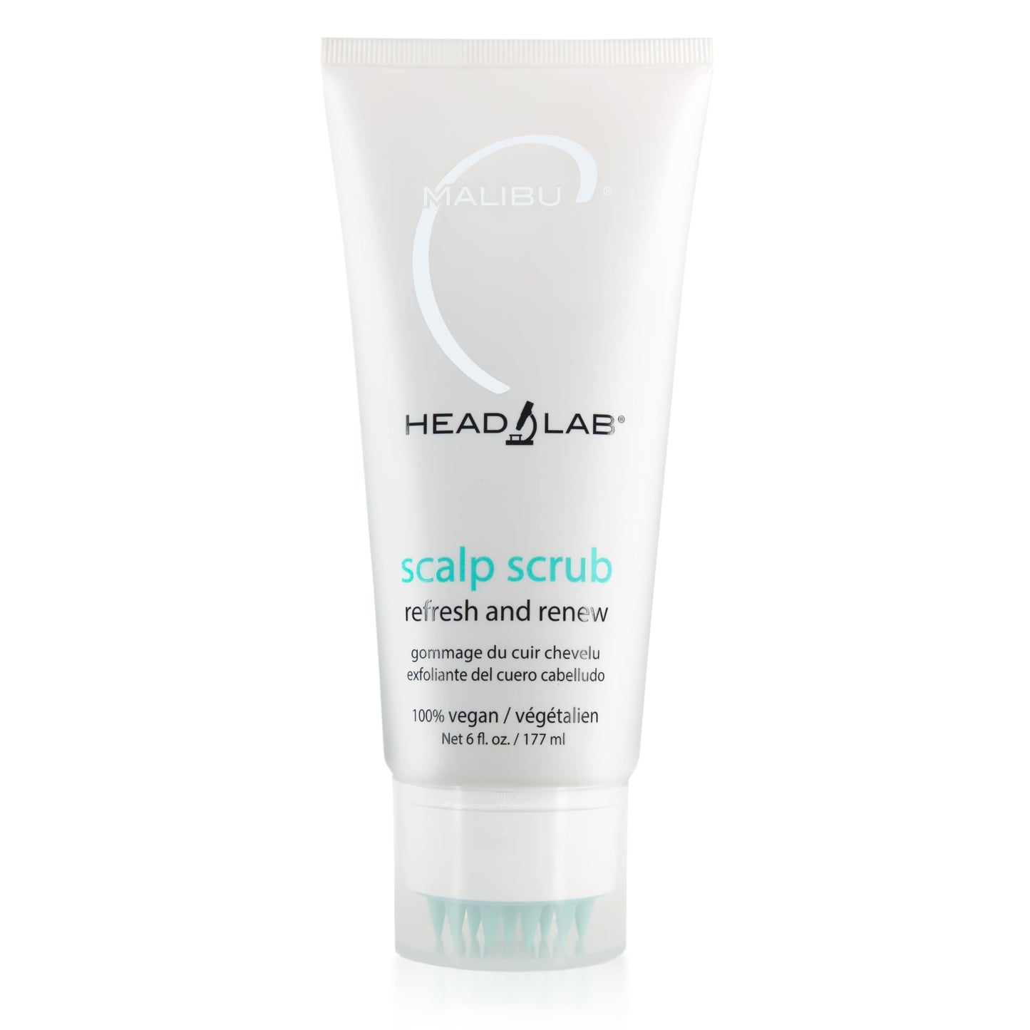 Malibu C Head Lab Scalp Scrub - Gentle Scalp Exfoliator Enriched with Activated Charcoal and Jojoba Esters - Clean, Vegan Hair Care (6 oz)