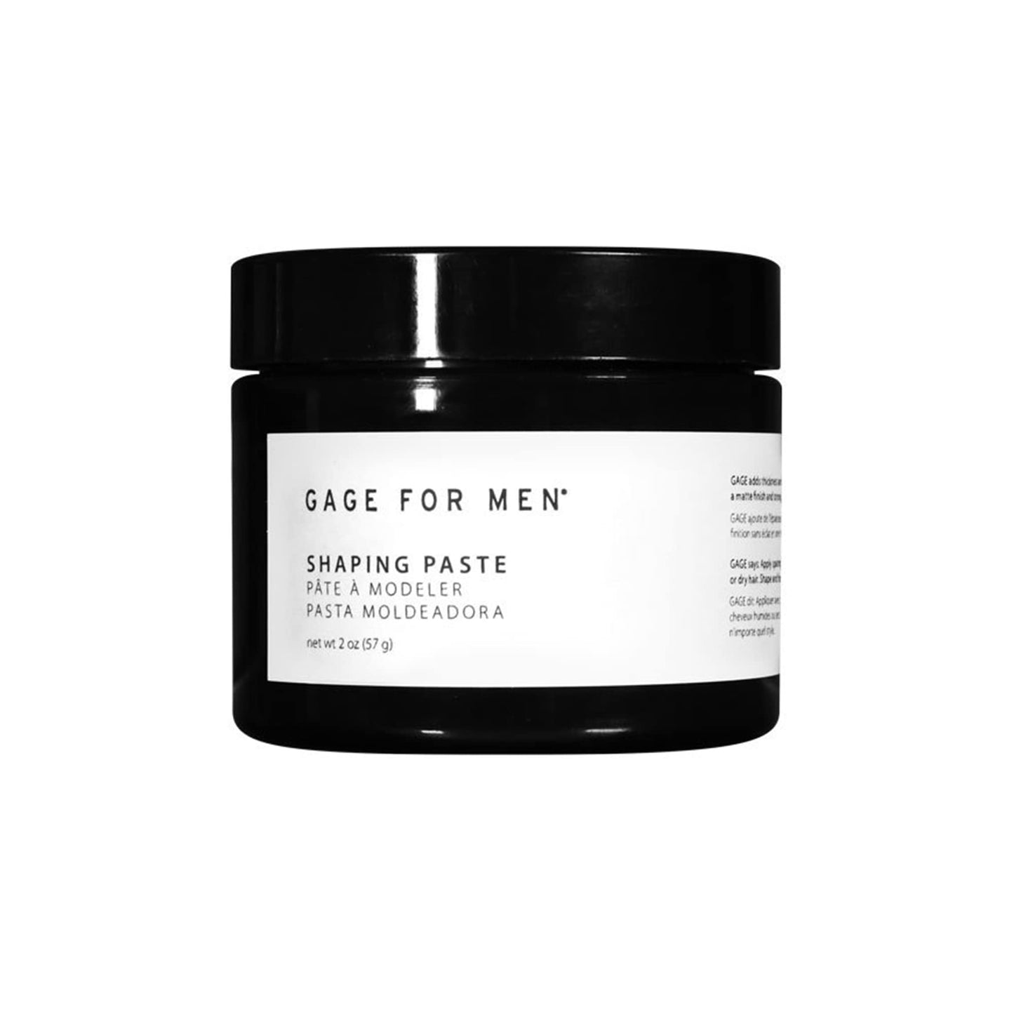 Gage Shaping Hair Paste for Men - 2 Fl Oz | Hair Molding, Styling Gel, Hair Texturizer, Styling Hair Cream | Hair Products for Men