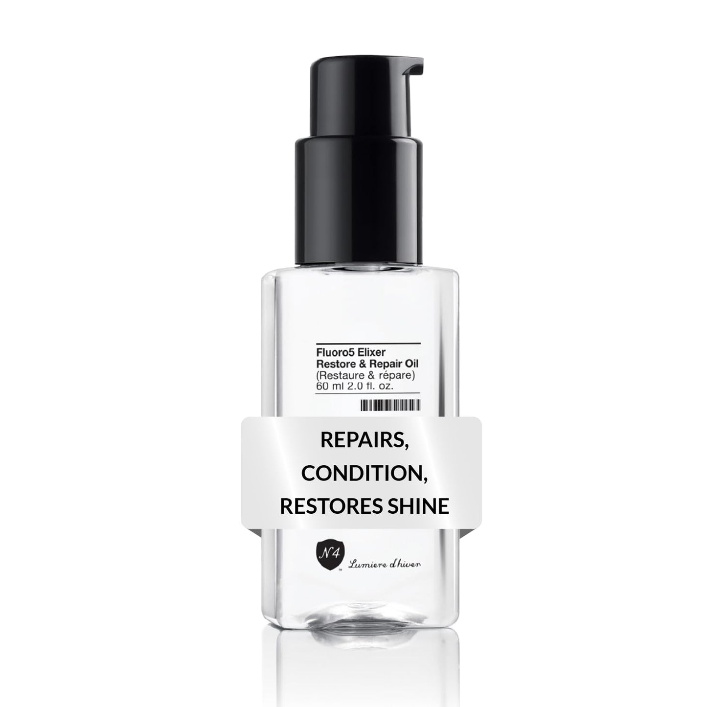 Number 4 Hair Oil, Fluoro5 Elixir Restore & Repair, Anti Frizz Serum for Damaged Hair, 2.0 oz N4 Hair Care