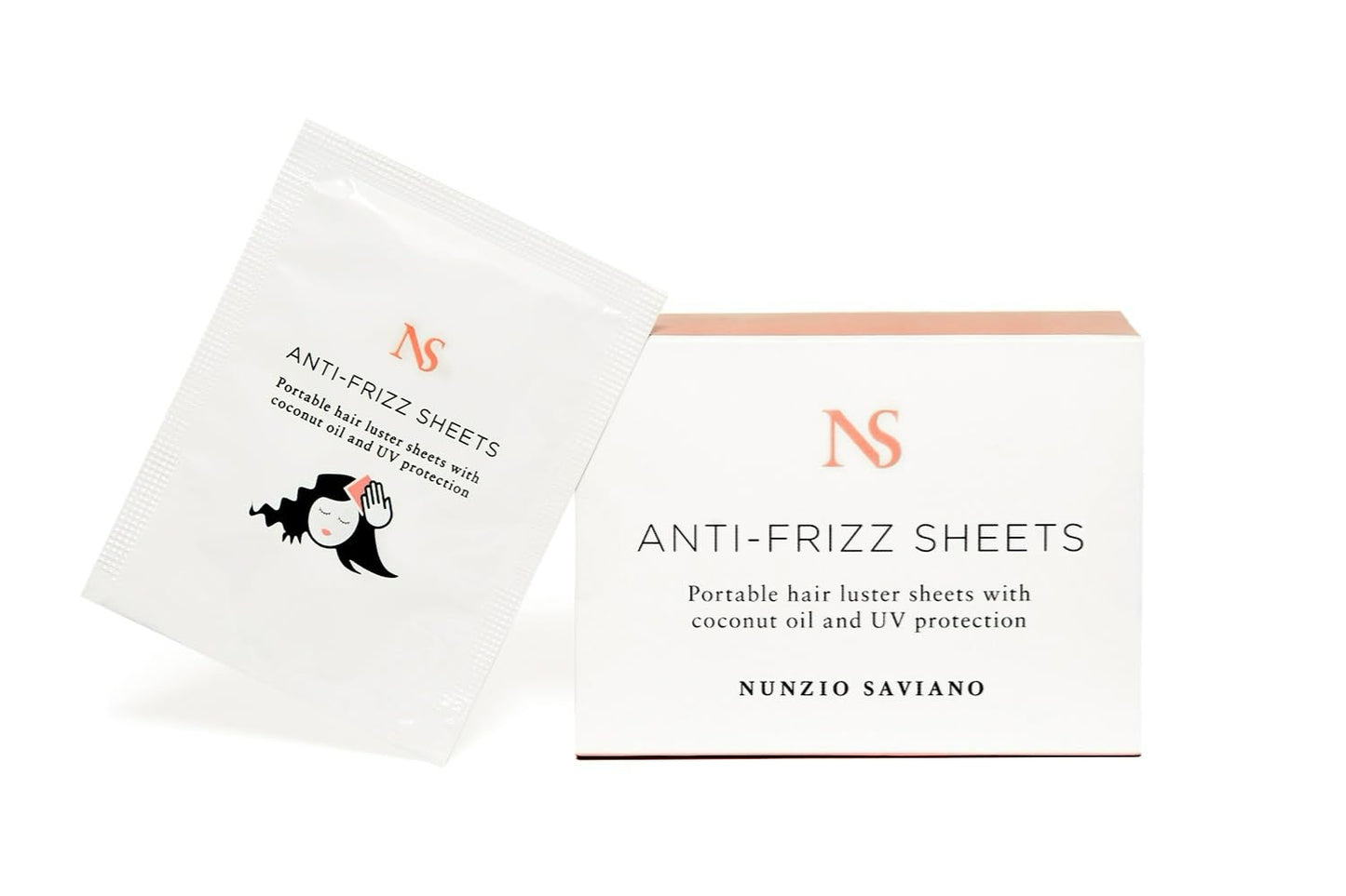 Nunzio Saviano Anti-Frizz Hair Sheets 15 Count | On-the-Go Control for Curly, Wavy and Dry Hair | Lightweight Hair Styling Product with Coconut Oil | Frizz Control Sheets for Shine & Smoothing