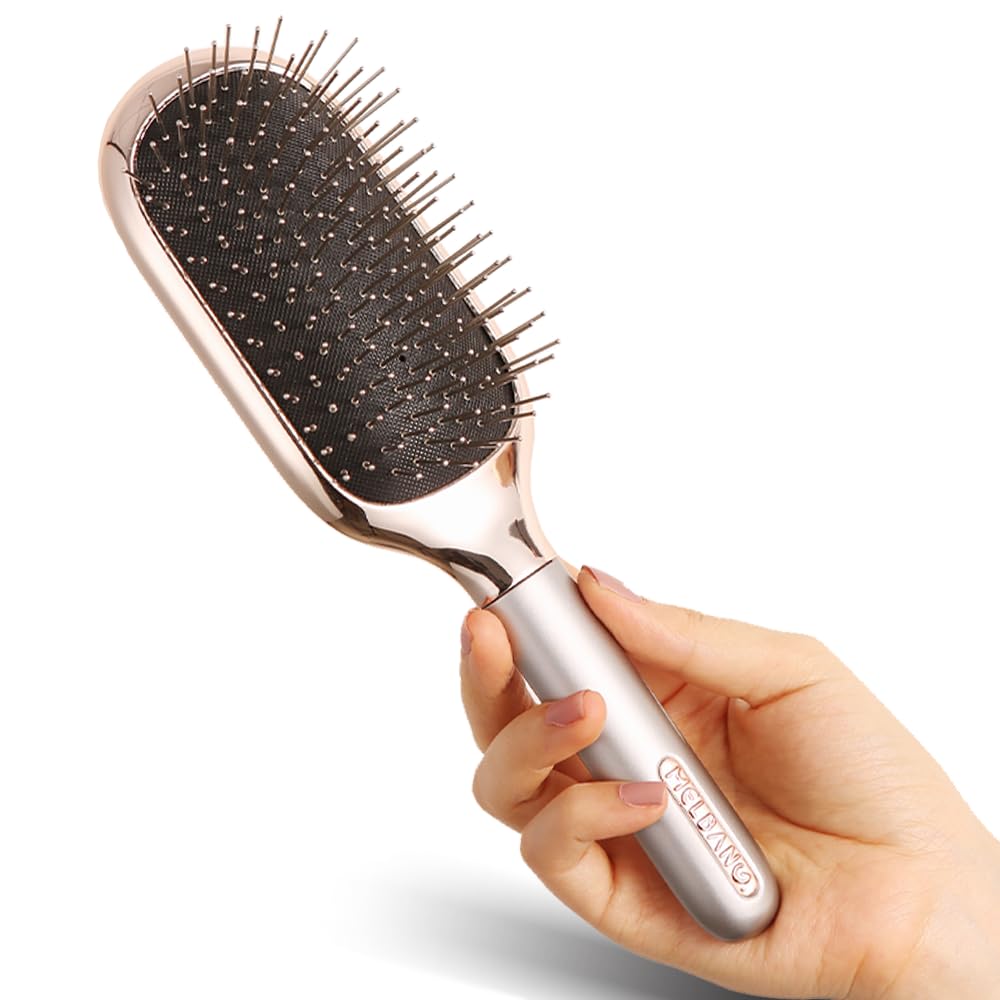 Hair Brush for Thick Curly Thin Long Short Wet or Dry Hair Adds Shine and Makes Hair Smooth Hair Comb Paddle Hair Brush for Men Women Kid (Silver)