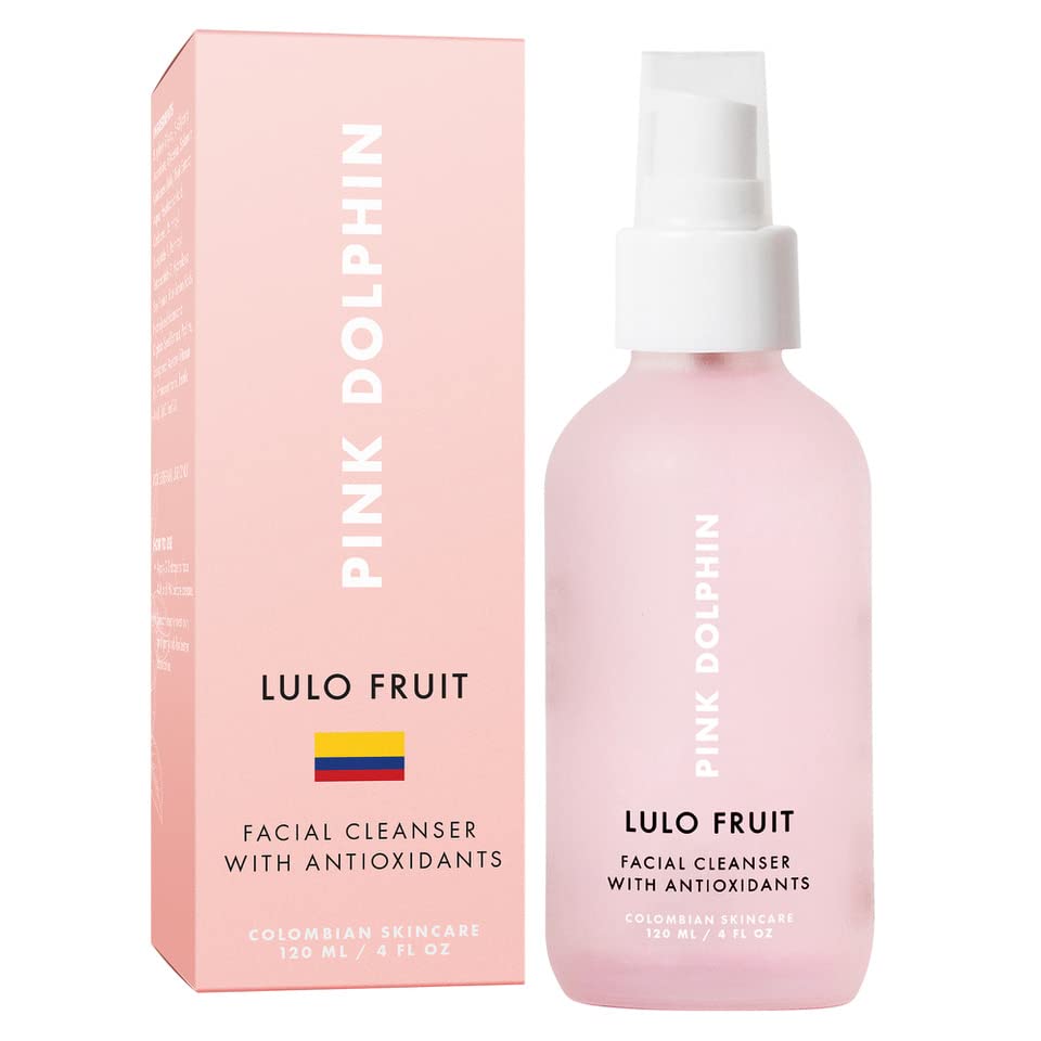 Pink Dolphin Lulo Fruit Antioxidant Facial Cleanser | Vitamin C Face Wash For Women | Vitamin A, E, K | Vegan & Gluten Free | Citrus Scent Face Cleanser | Colombian Beauty Skin Care | 4oz