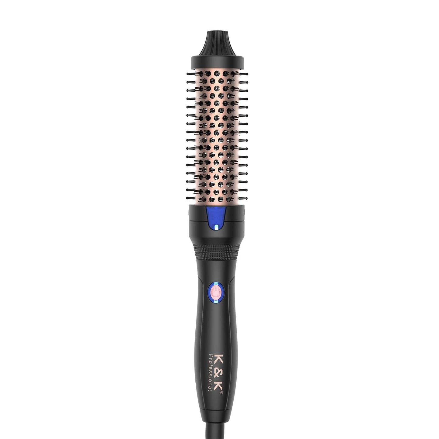 K&K Ceramic Tourmaline Ionic 1.25 Inch Heated Curling Brush - Volumizing Hot Brush for Root Volume, Loose Curls and Styling