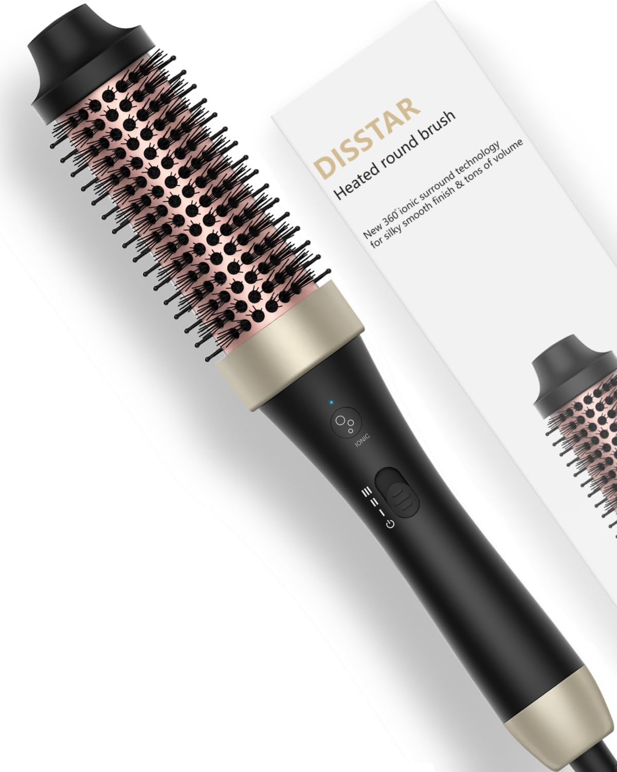 Ionic Thermal Brush Blowout Hot Brush 1.5 Inch Heat Hair Curling Brush 30s Fast Heated Round Brush Hair Styling Brush Dual Voltage Hot Curling Iron Brush for Easy Blowouts Styling