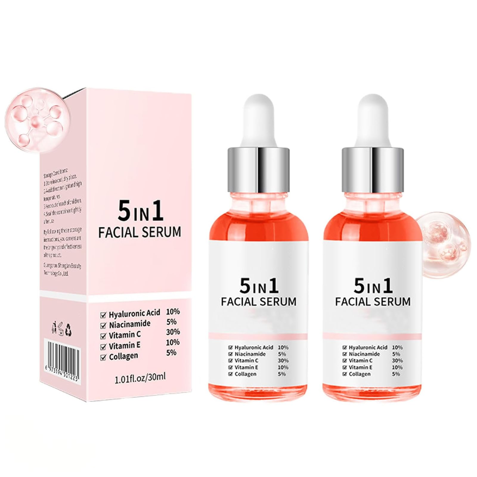 Finones Skin Vitamin Serum,5 in 1 Anti Wrinkle Firming Serum,Finones Full Face and Body Serums,Nourishing and Hydrating,Reduce Fine Lines (2PCS)