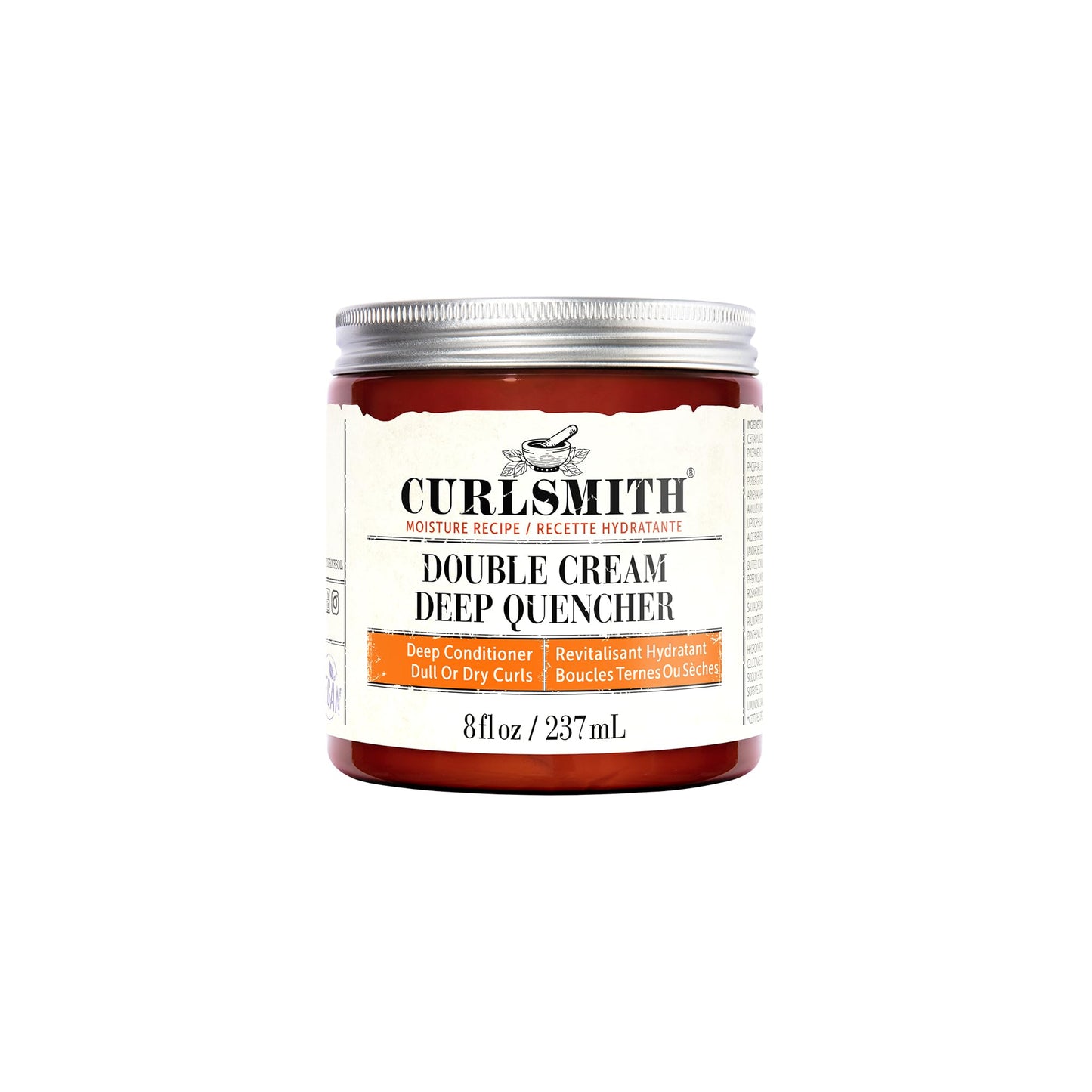CURLSMITH Double Cream Deep Quencher - Vegan Moisturising Deep Conditioner for Ultra Dry, Wavy, Curly or Coily Hair (8 oz / 227g)