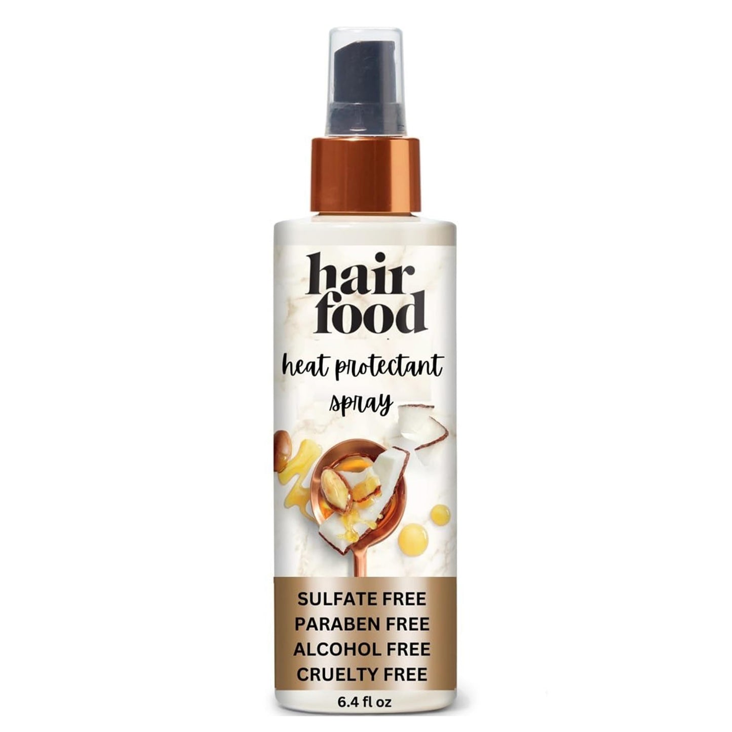 Hair Food Coconut & Argan Oil Heat Protectant Leave-In Spray for All Hair Types, 450¡F Heat Protection, Sulfate-Free, Paraben-Free, Dye-Free, Alcohol-Free, Adds Shine, 6.4 Fl Oz