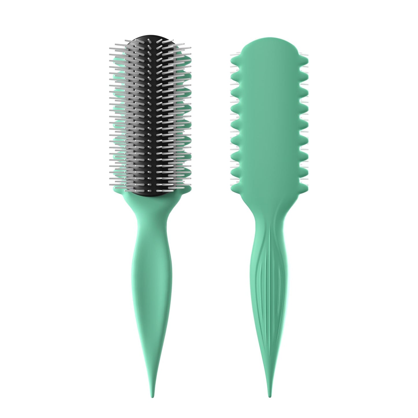 AM8:00 Curl Defining Brush,9Rows Premium Styling Hairbrush for Curly Hair, Enhances Curls Definition & Separation, (Green)