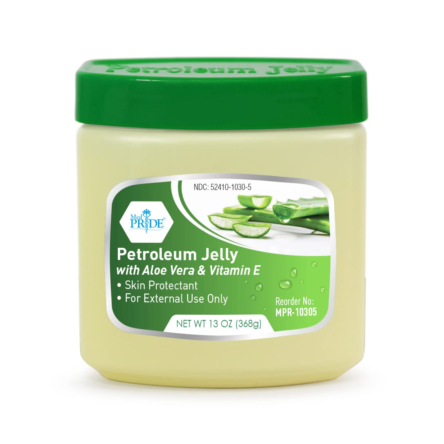 MED PRIDE Petroleum Jelly 13 Oz Tub with Aloe Vera Medicine and Vitamin E for Dry Skin, Rashes, Burns, Chapped Lips, Diaper Rash