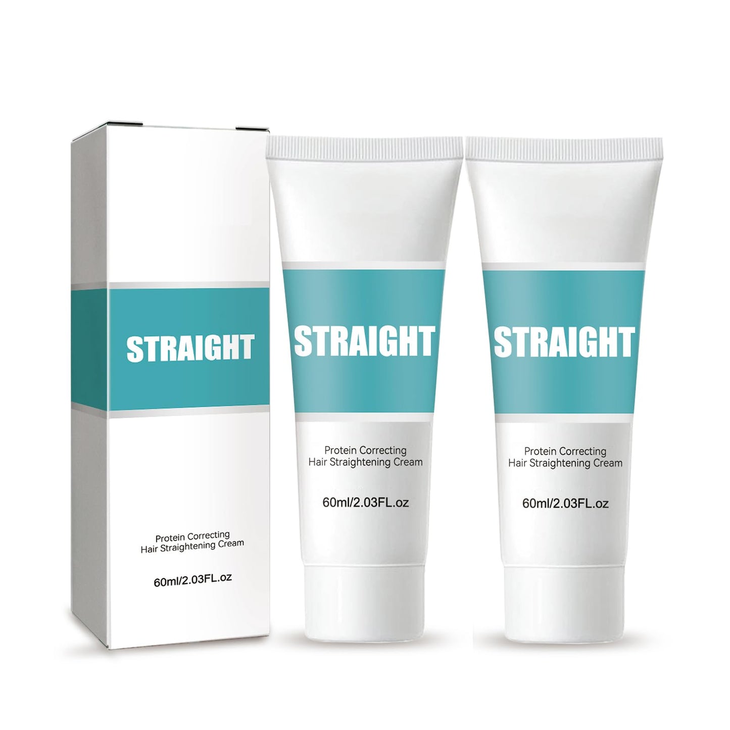 2PCS Silk & Gloss Protein Hair Straightening Cream for Curly Hair