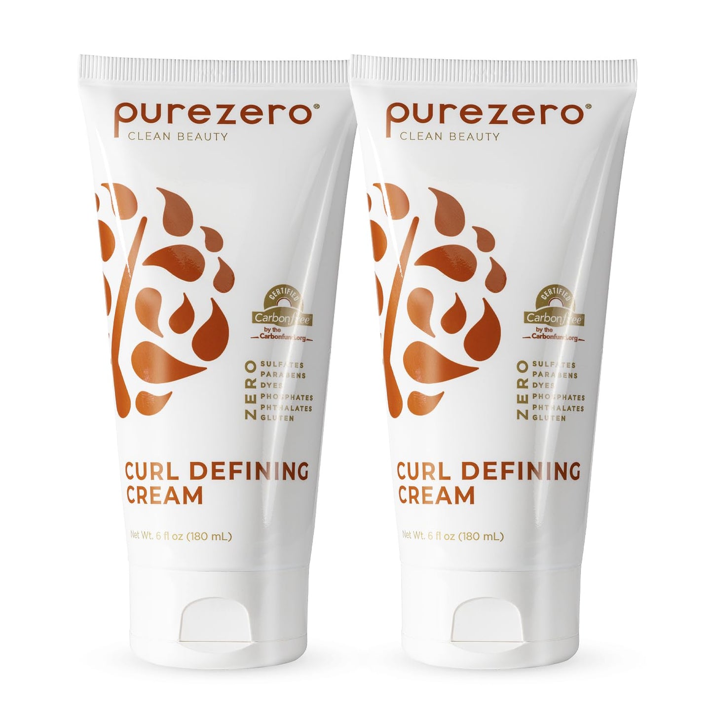 Purezero Curl Cream, Enhances Curl Definition, Moisturizes and Hydrates, Reduces Frizz, Reduces Breakage, Zero Sulfates, Parabens, Dyes,100% Vegan & Cruelty Free (6oz, 2 Pack)