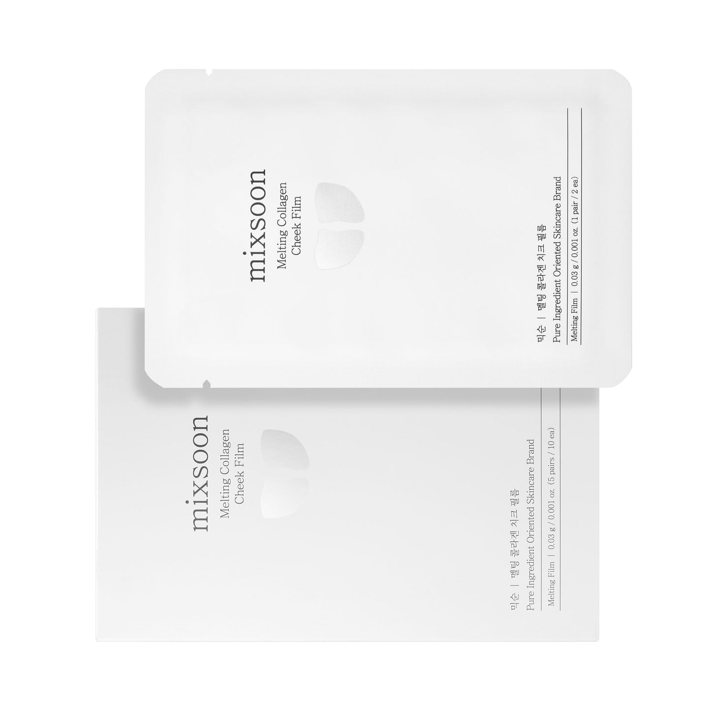 mixsoon Melting Collagen Cheek Film Hydrating For Skin with Hyaluronic Acid Korean Skin Care (5pairs / 10ea) 0.001 oz / 0.03g