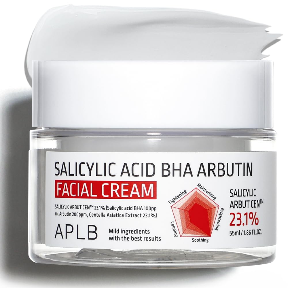 APLB Salicylic Acid BHA Arbutin Facial Cream | SALICYLIC ARBUT CENª 23.1% 1.86 FL.OZ/Korean Skincare, Deep hydration, Acne & Pore care, Revitalize for gentle and improve skin texture