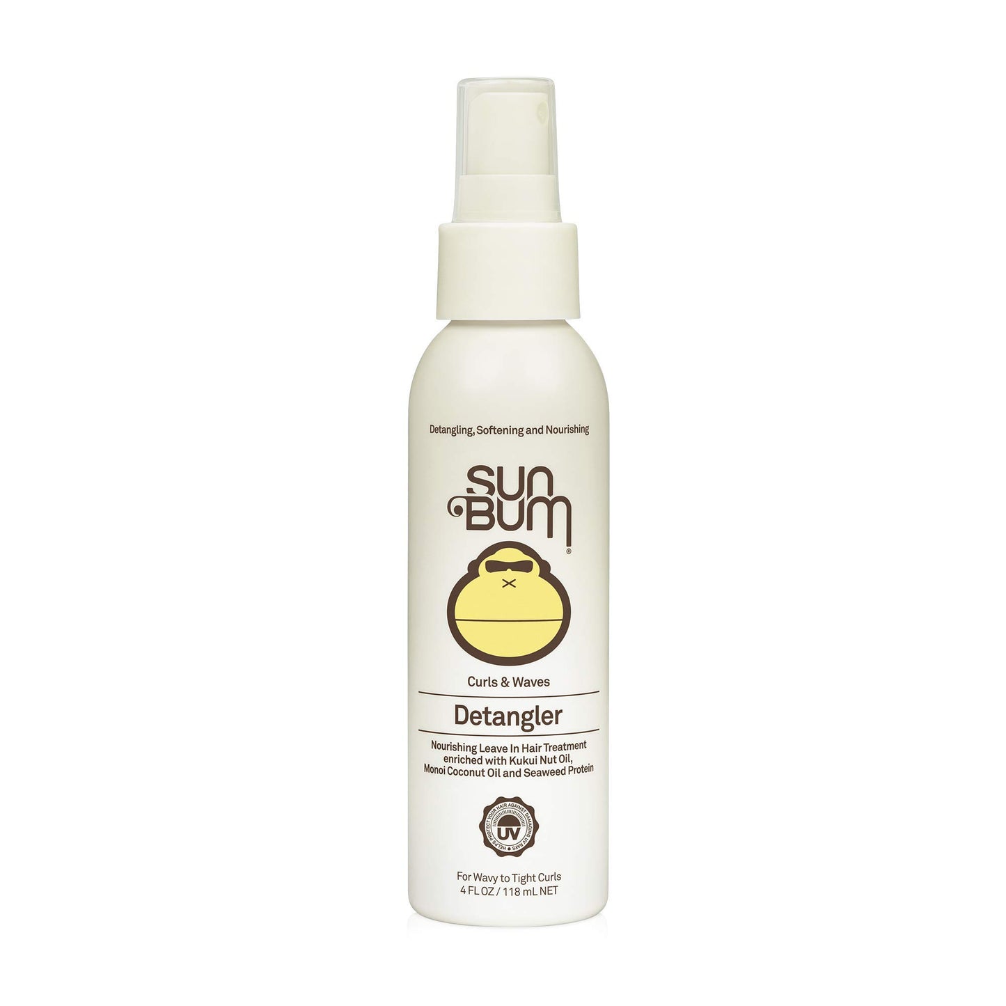 SUN BUM Curls and Waves Detangler - Prevents Dullness and Frizz - Vegan and Cruelty Free - 4 oz